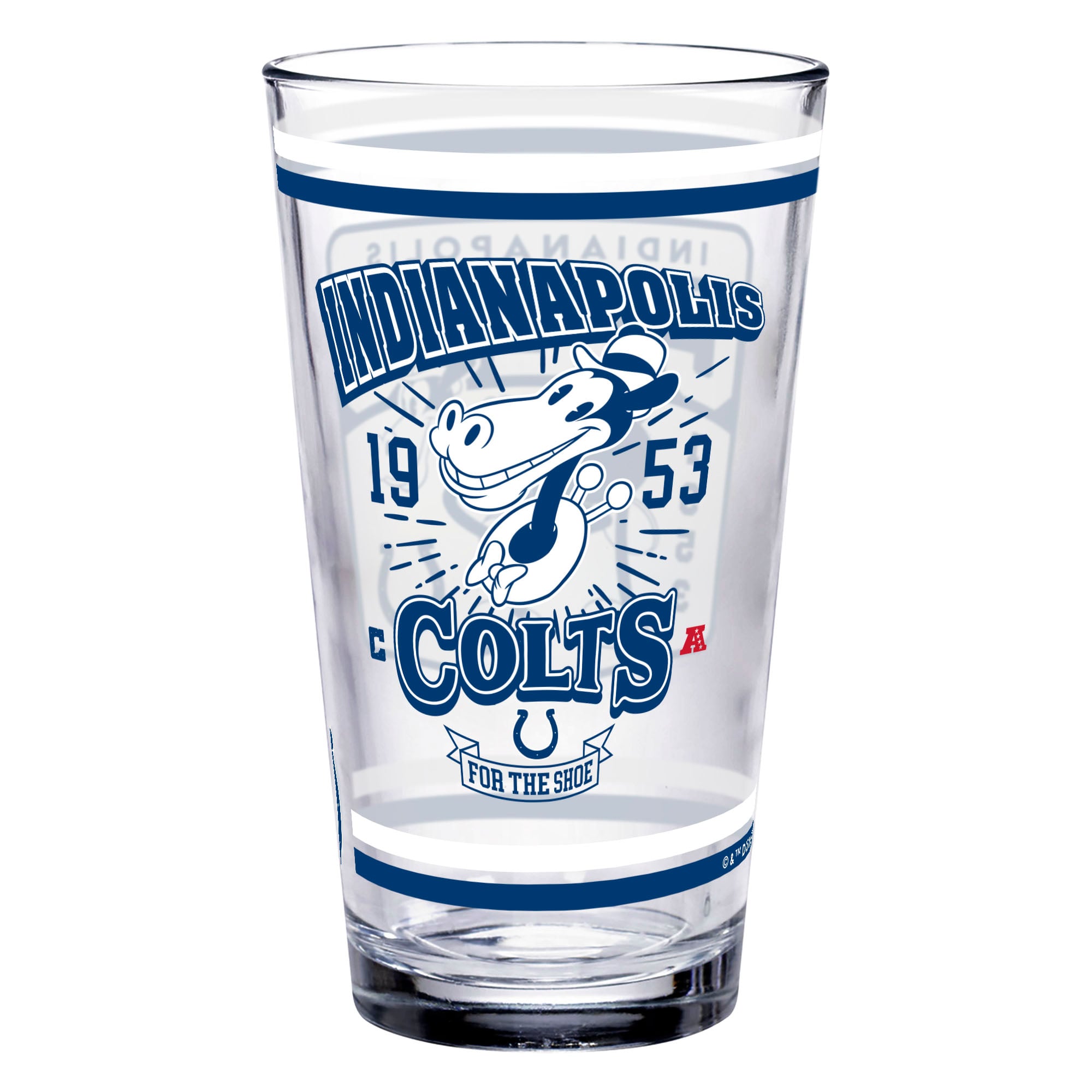 Verre à bière WinCraft Indianapolis Colts Disney x NFL Horace Horsecollar 473 ml (16 oz).