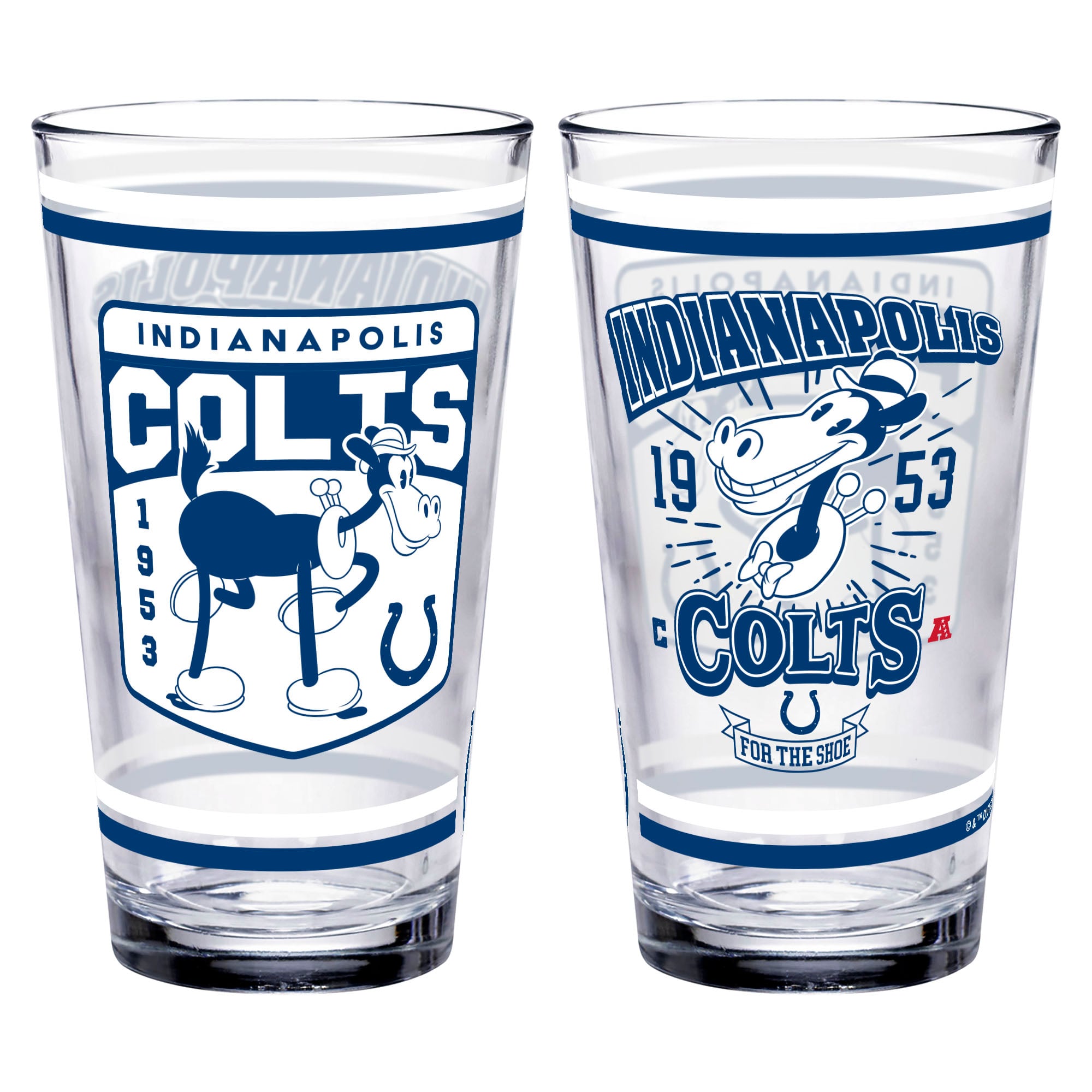Verre à bière WinCraft Indianapolis Colts Disney x NFL Horace Horsecollar 473 ml (16 oz).