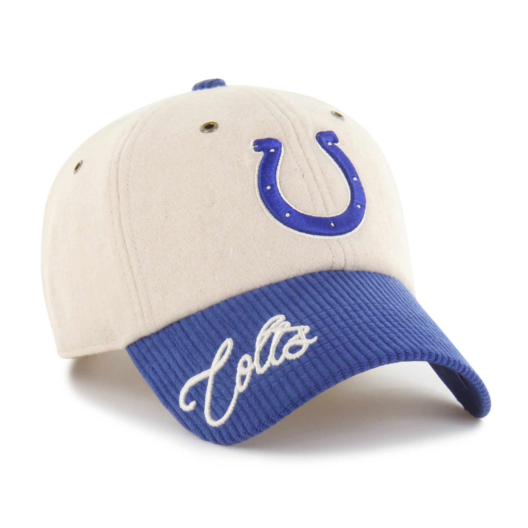Casquette ajustable pour femme '47 Naturel/Royal Indianapolis Colts Rope Script Clean Up