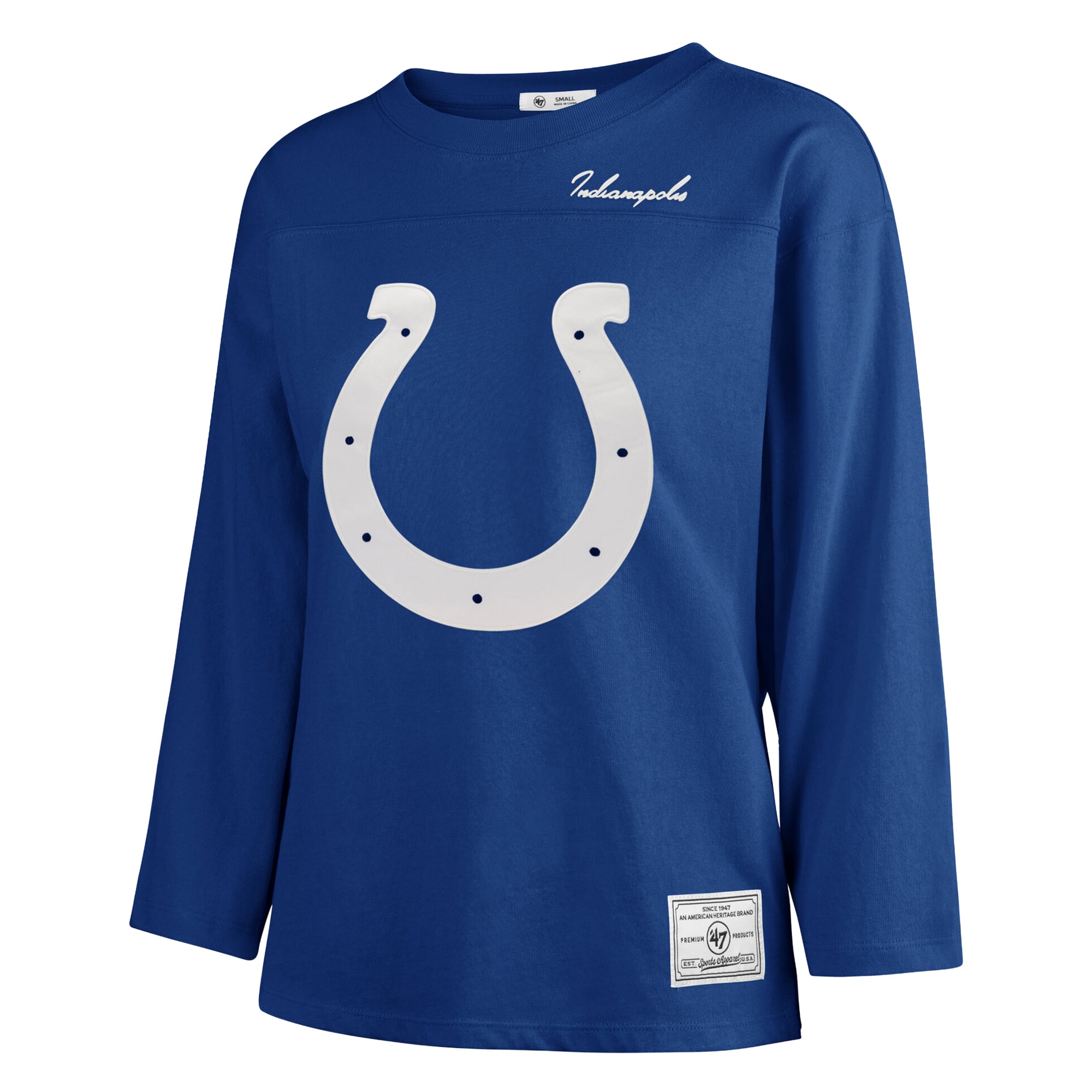 T-shirt à manches longues intemporel « 47 Royal Indianapolis Colts Game Nod » pour femmes