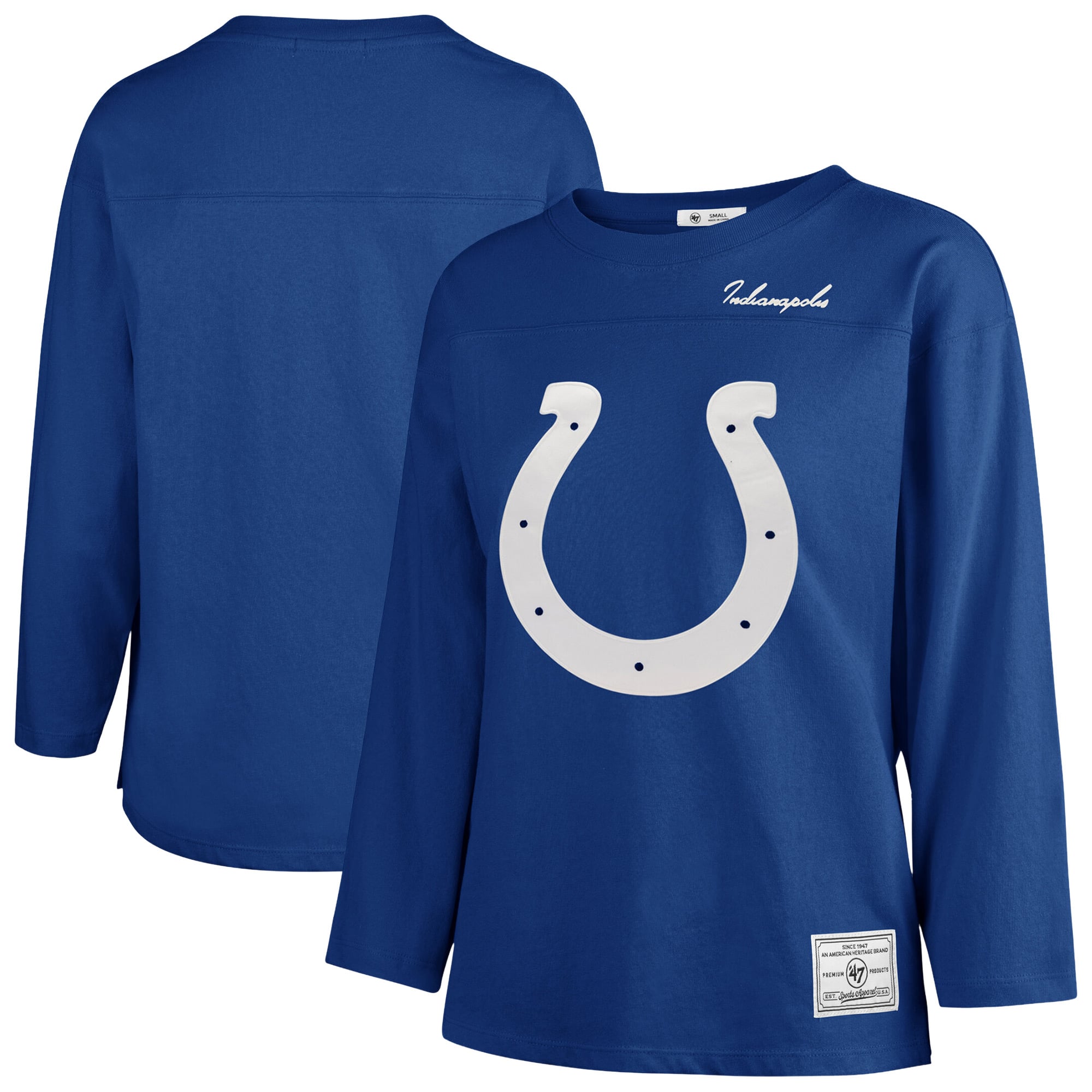 T-shirt à manches longues intemporel « 47 Royal Indianapolis Colts Game Nod » pour femmes
