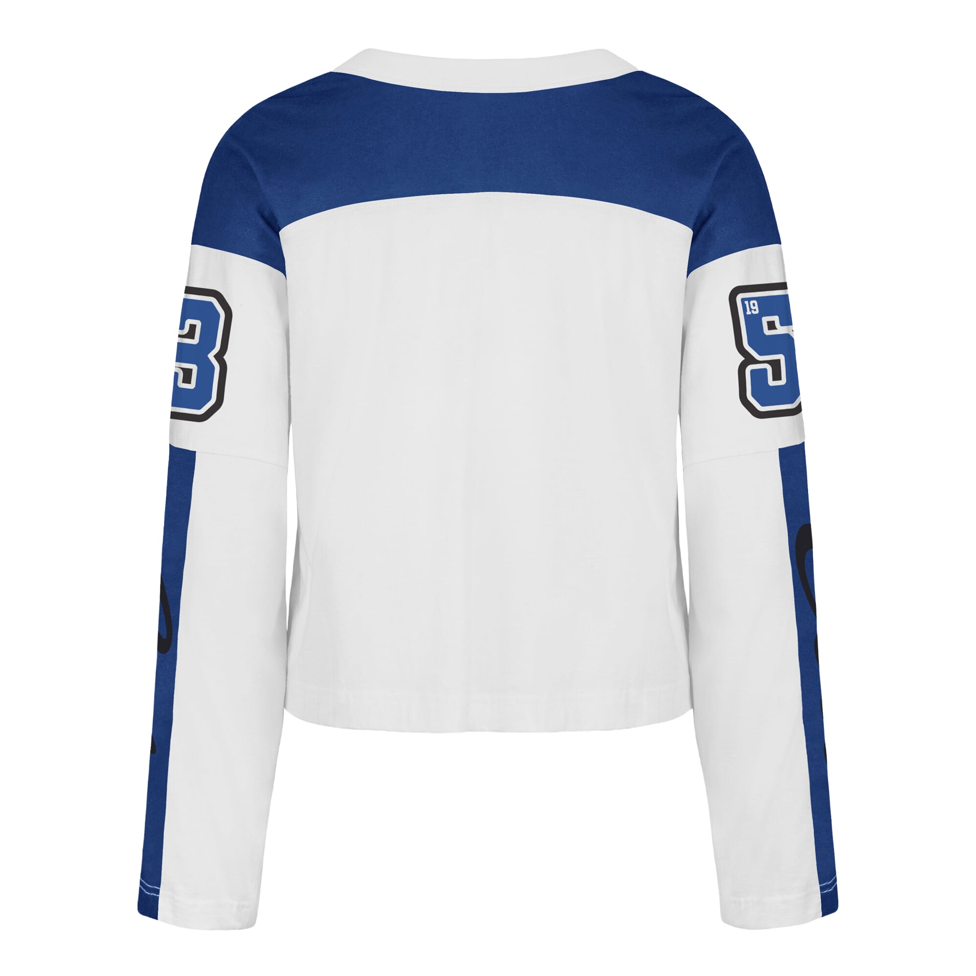 T-shirt à manches longues et col en V blanc Indianapolis Colts « 47 » pour femme