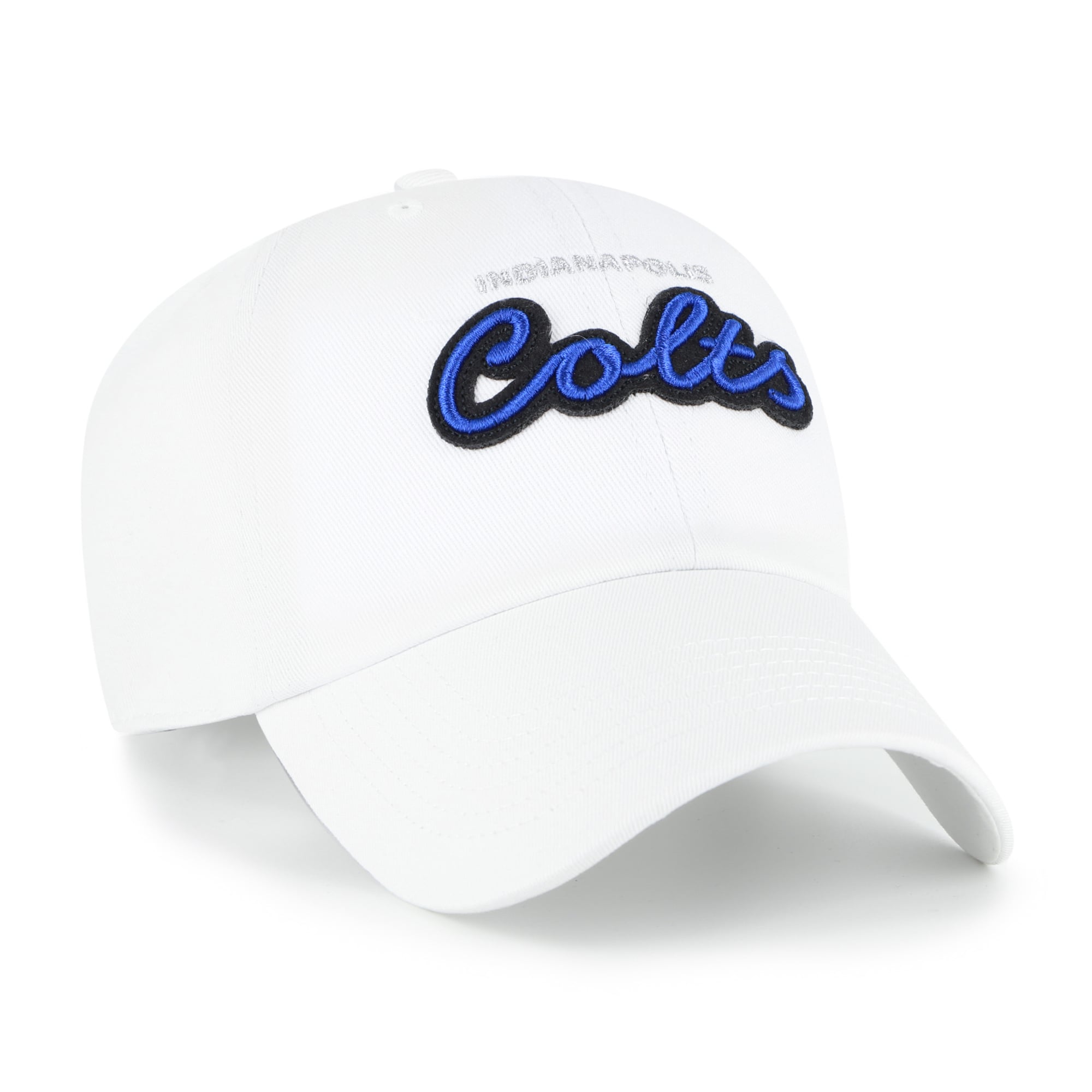 Women's '47 White Indianapolis Colts Trendy Script Clean Up Adjustable Hat