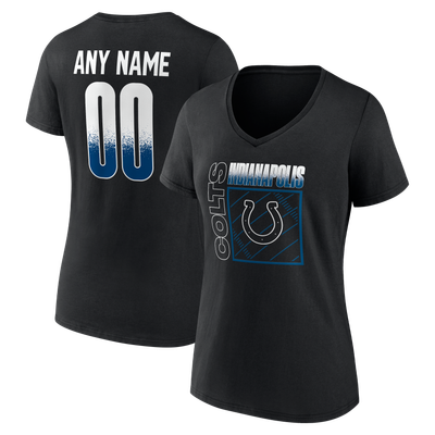 Indianapolis Colts Women's Home Field Pop Personalized Name & Number V-Neck T-Shirt - Black