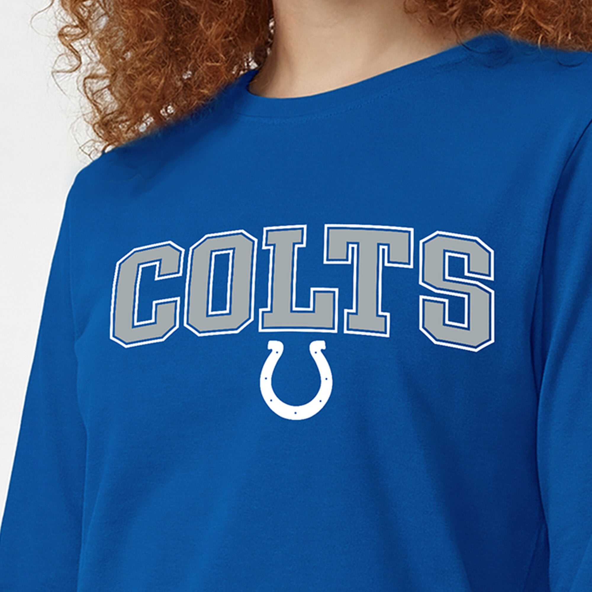 T-shirt à manches longues Champion Royal Indianapolis Colts Core Logo pour femmes