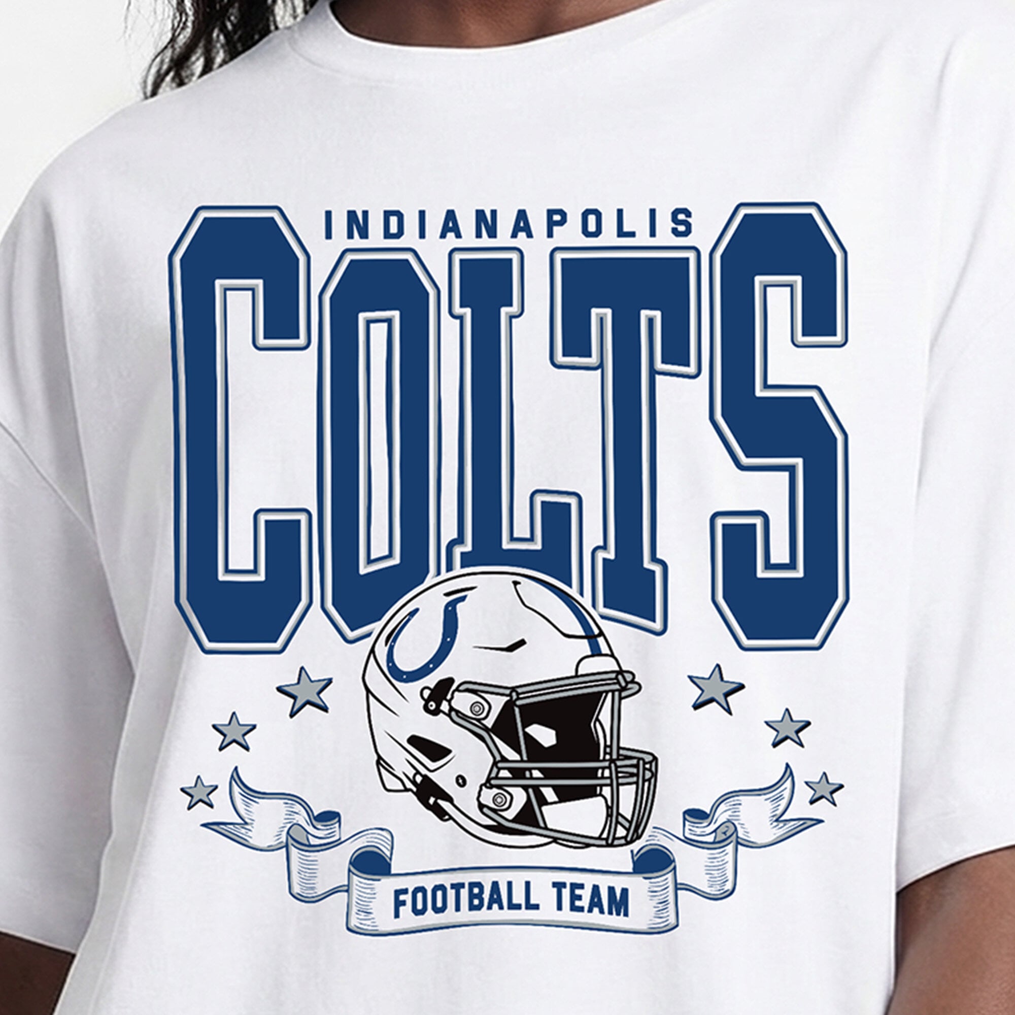 T-shirt oversize blanc Champion Indianapolis Colts pour femmes