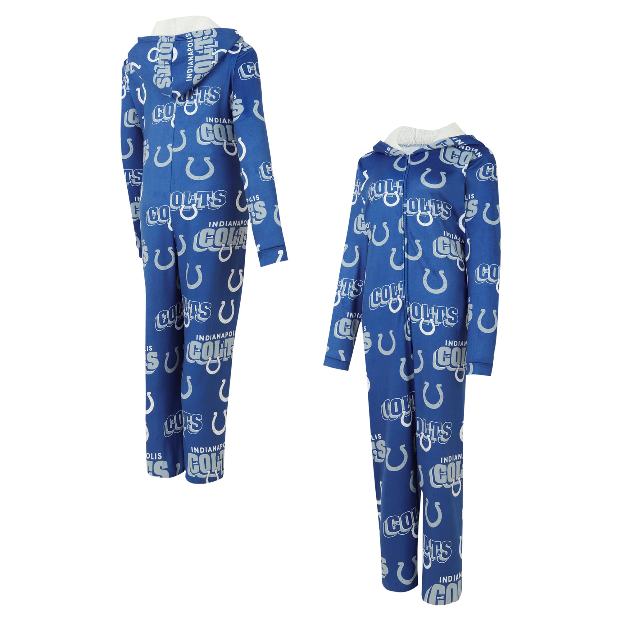 Combinaison en micropolaire à imprimé intégral et fermeture éclair intégrale Concepts Sport Royal Indianapolis Colts Roadway pour femme