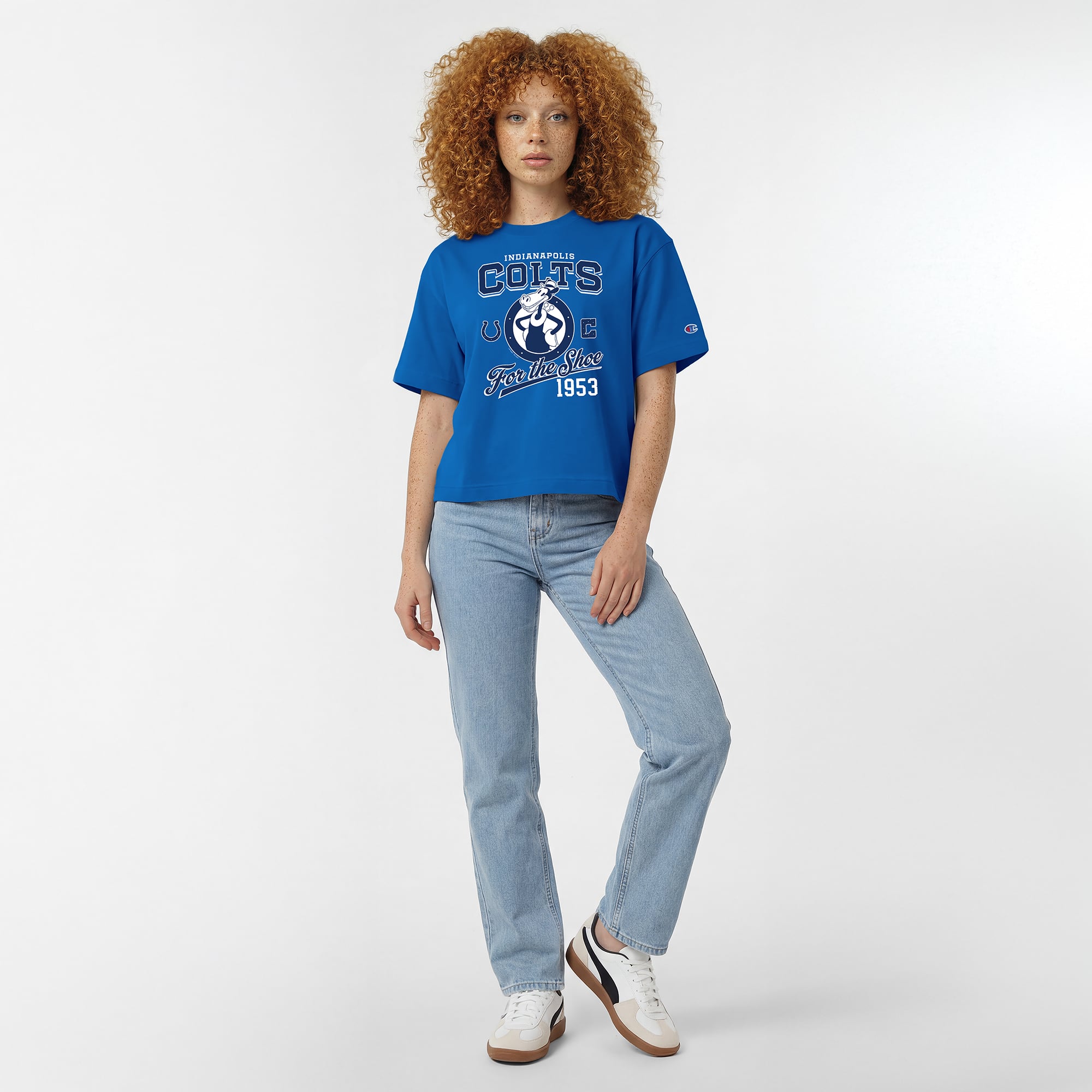 T-shirt femme Disney x Champion Royal Indianapolis Colts Horace Horsecollar All-Star