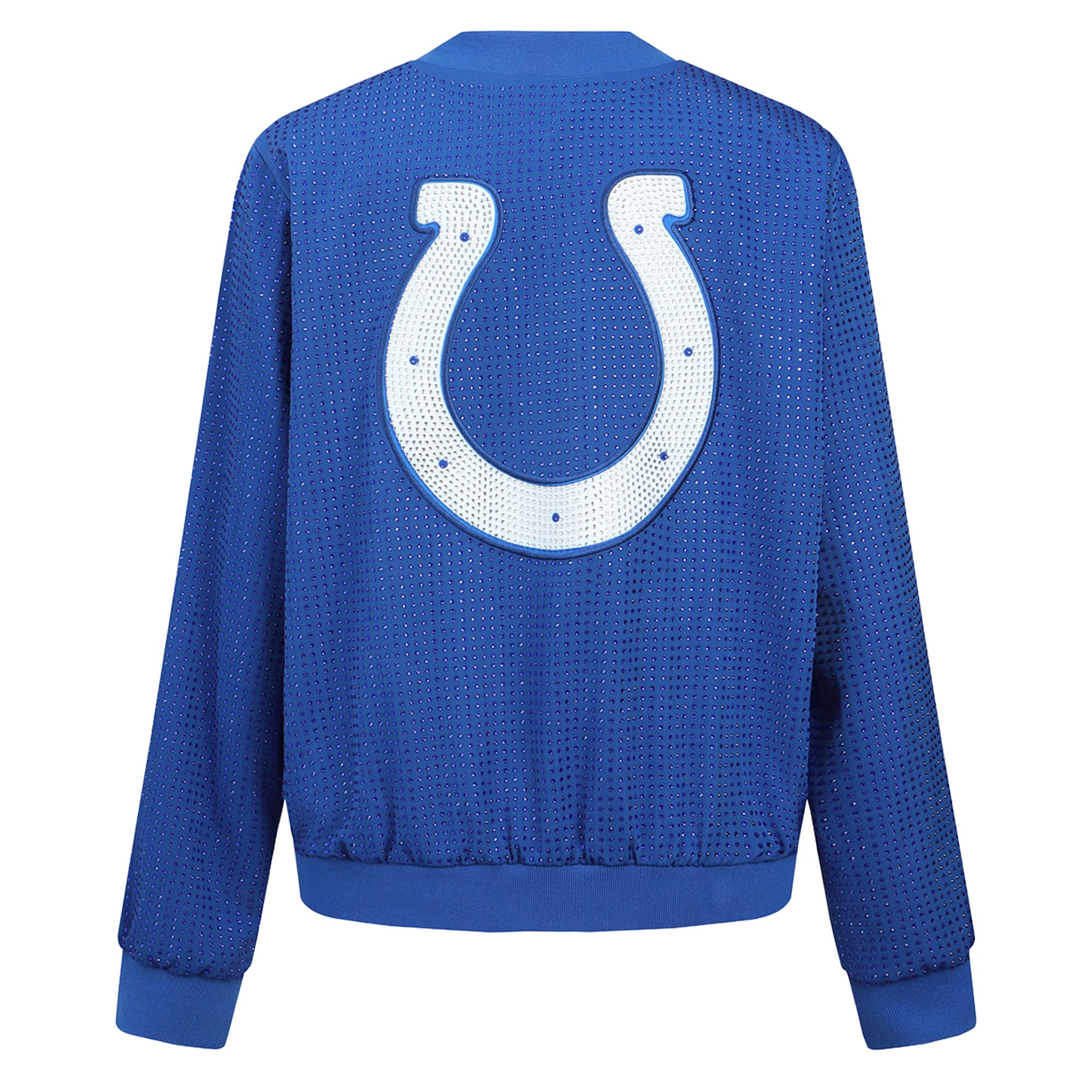 Veste bomber zippée intégrale FABGATING by Cuce Royal Indianapolis Colts Crystal pour femme