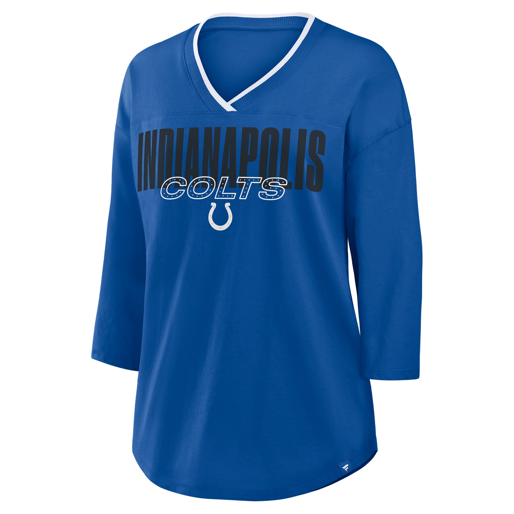 Women's Fanatics Royal Indianapolis Colts Plus Deceptive Juke 3/4-Sleeve V-Neck T-Shirt