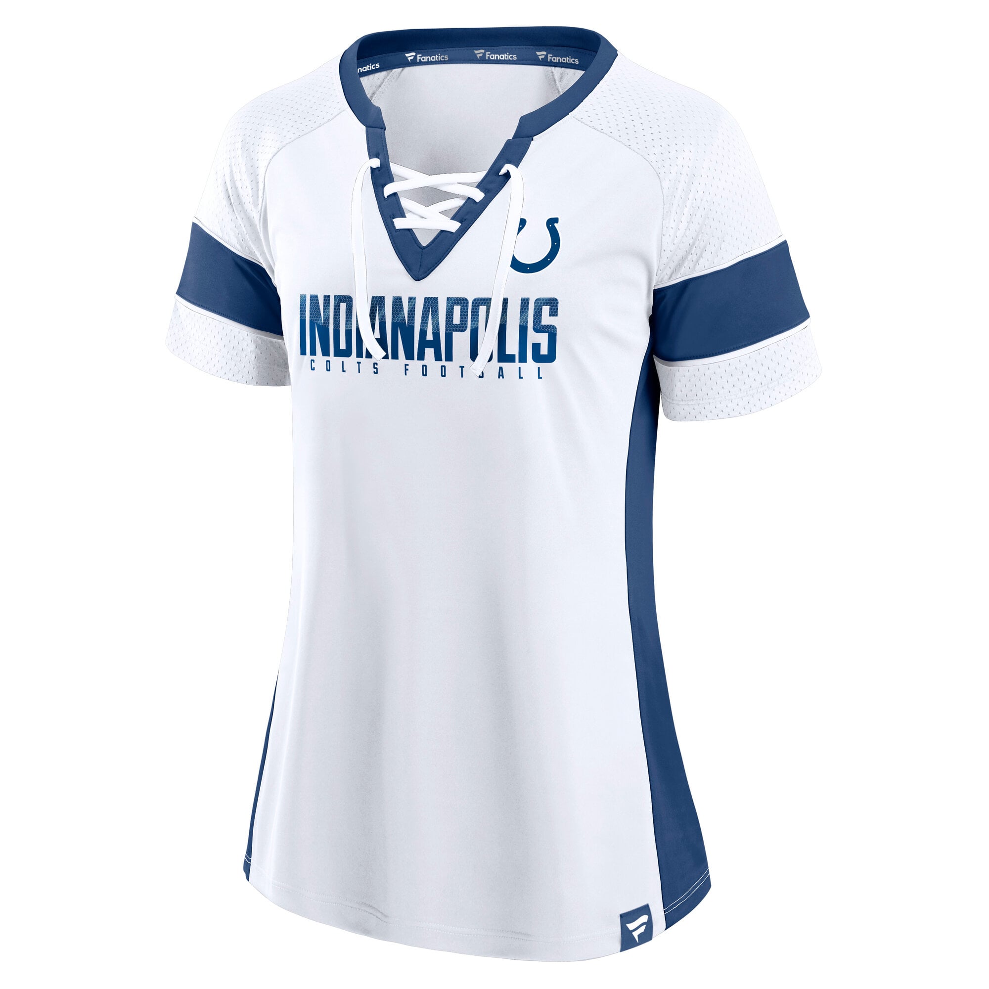 T-shirt raglan blanc Fanatics pour femmes, motif Indianapolis Colts.