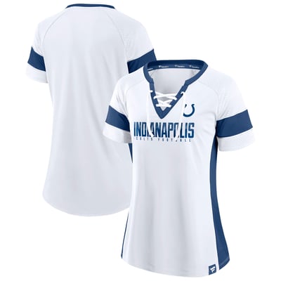  Indianapolis Colts Fanatics Women's Blocked Out Raglan T-Shirt - White