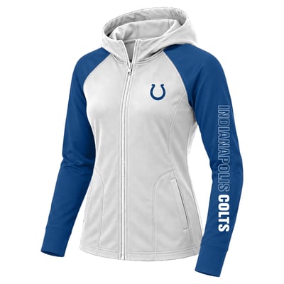 Indianapolis Colts Fanatics Women's Plus Size Cornerback Blitz Full-Zip Hoodie - White
