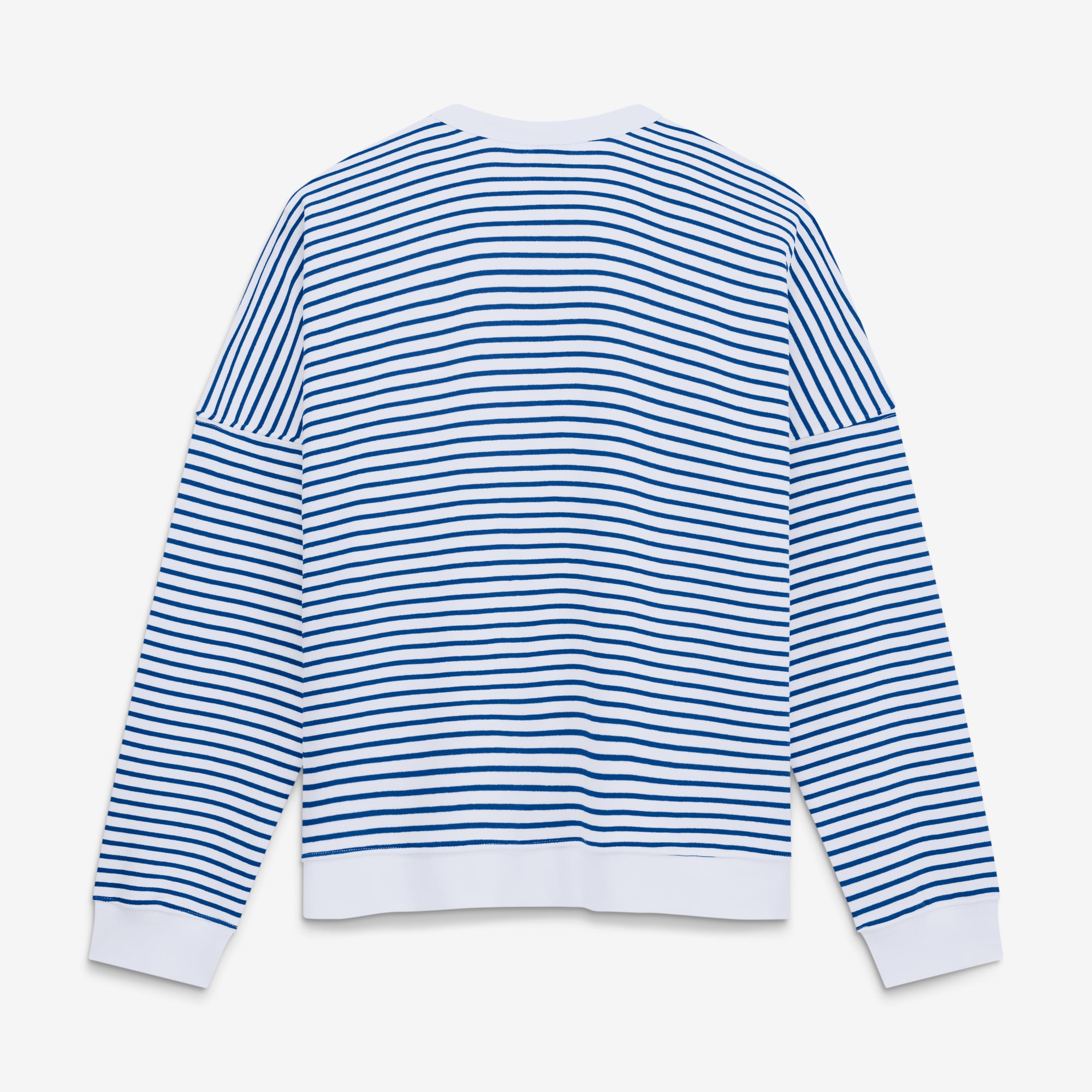 Women's Fanatics White/Royal Indianapolis Colts Striped Oversized French Terry Sweatshirt