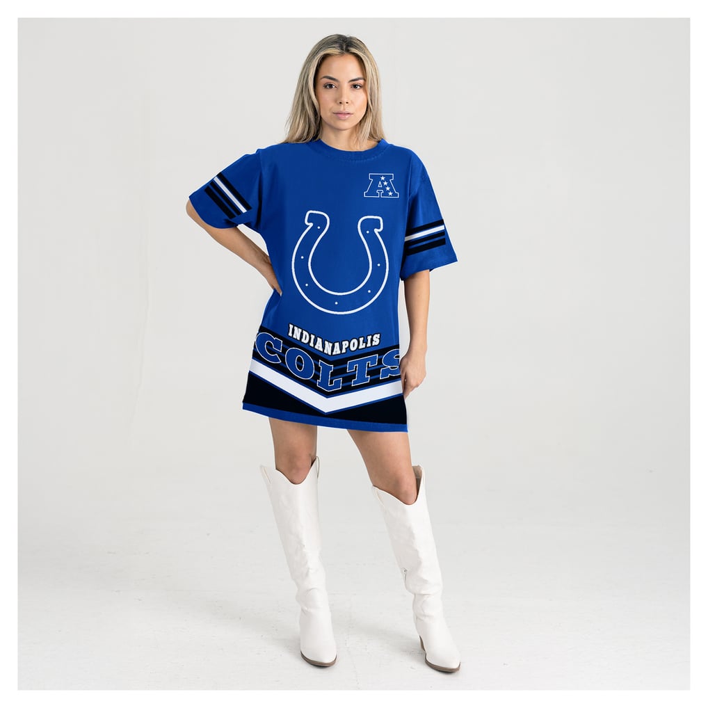 colts jersey dress Women's Gameday Couture Royal Indianapolis Perfect Score Vintage T-Shirt Swatch:#f0efeb