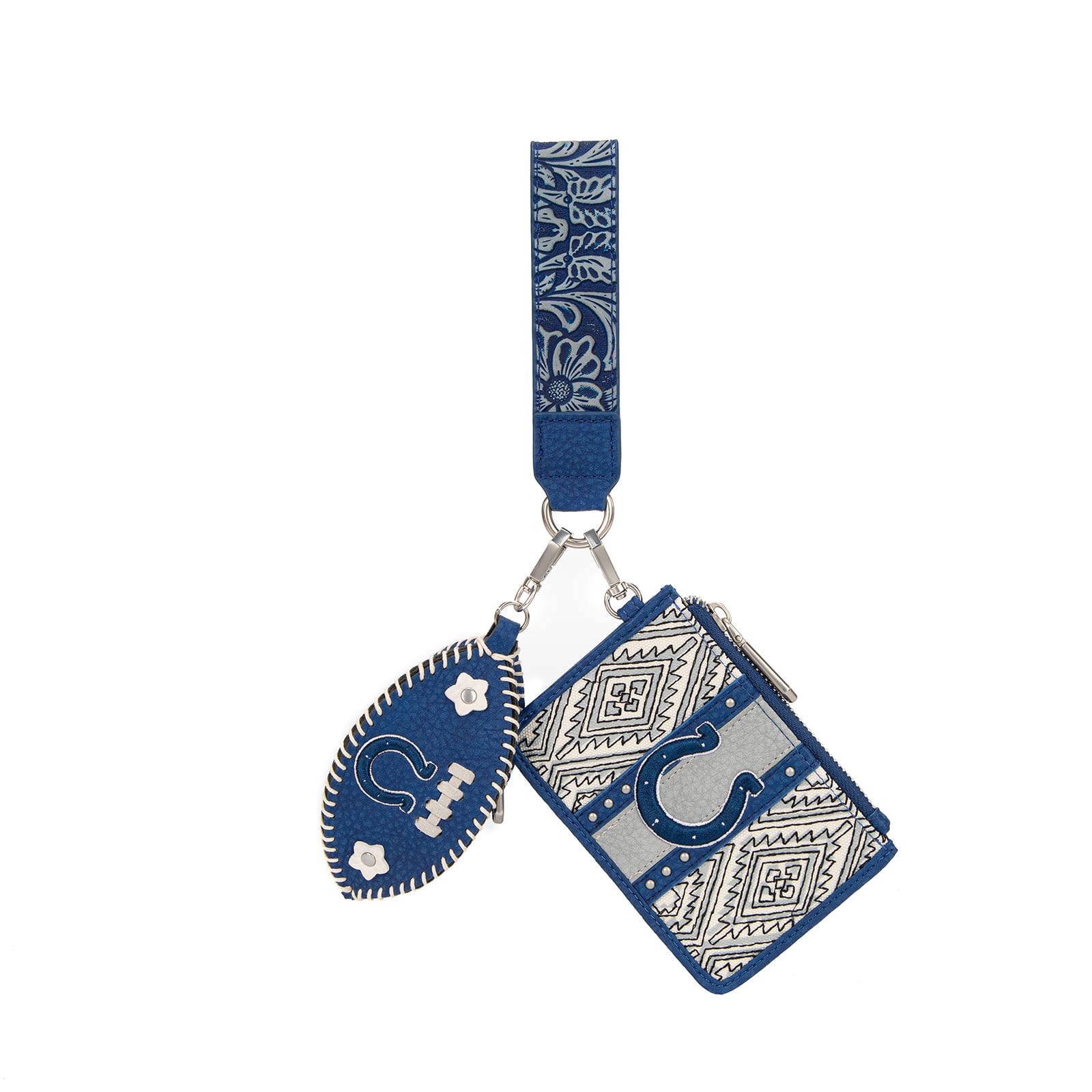 Portefeuille et bracelet porte-clés football Montana West Indianapolis Colts pour femme