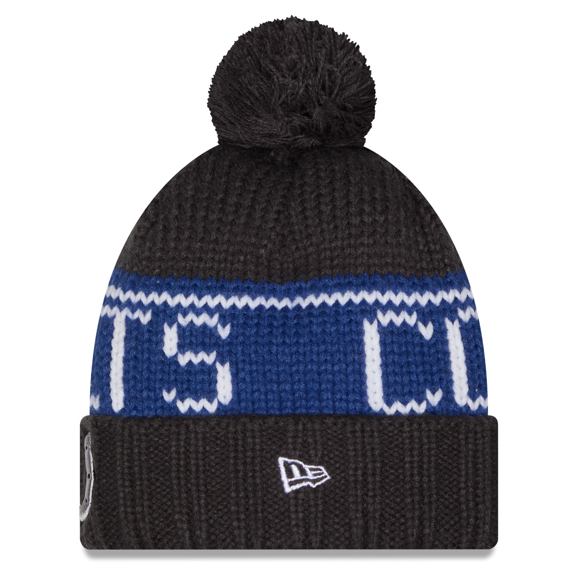 Women's New Era Anthracite Indianapolis Colts 2026 Rivalries Collection Cuffed Knit Hat with Pom