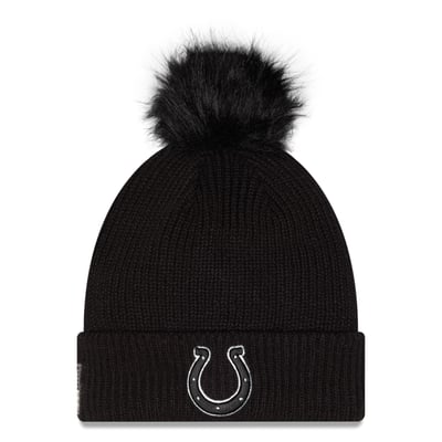 Indianapolis Colts New Era Women's 2026 Salute To Service Cuffed Knit Hat with Pom - Black