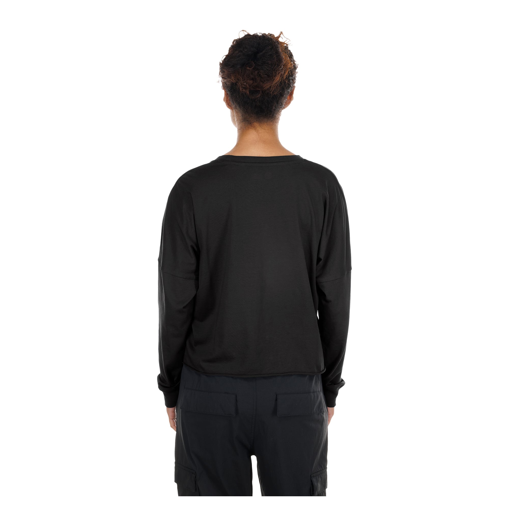 Women's New Era  Black Indianapolis Colts Cropped Oversized Long Sleeve T-Shirt