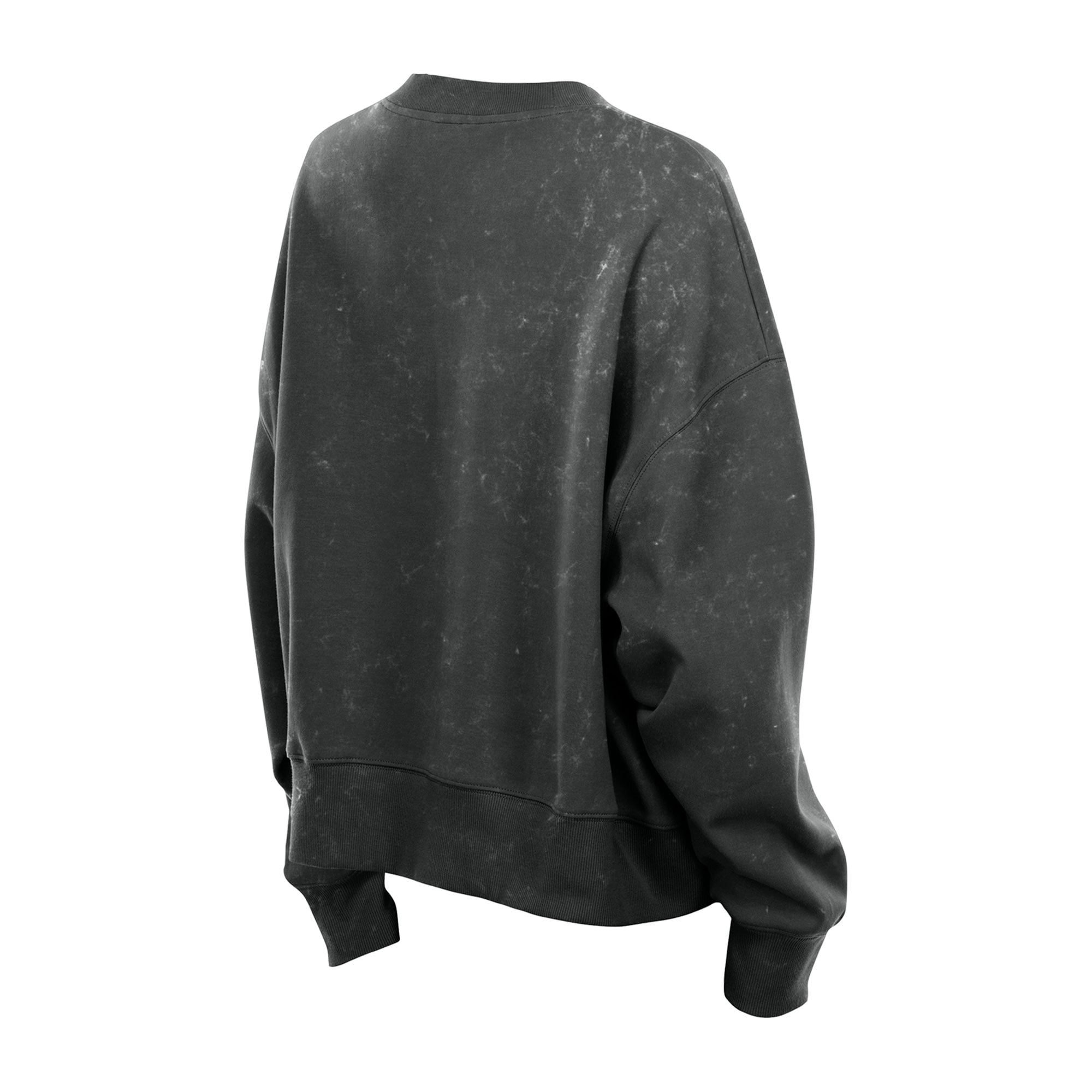 Sweat-shirt à col rond en molleton noir New Era Indianapolis Colts Throwback, style boxy, délavé, pour femme