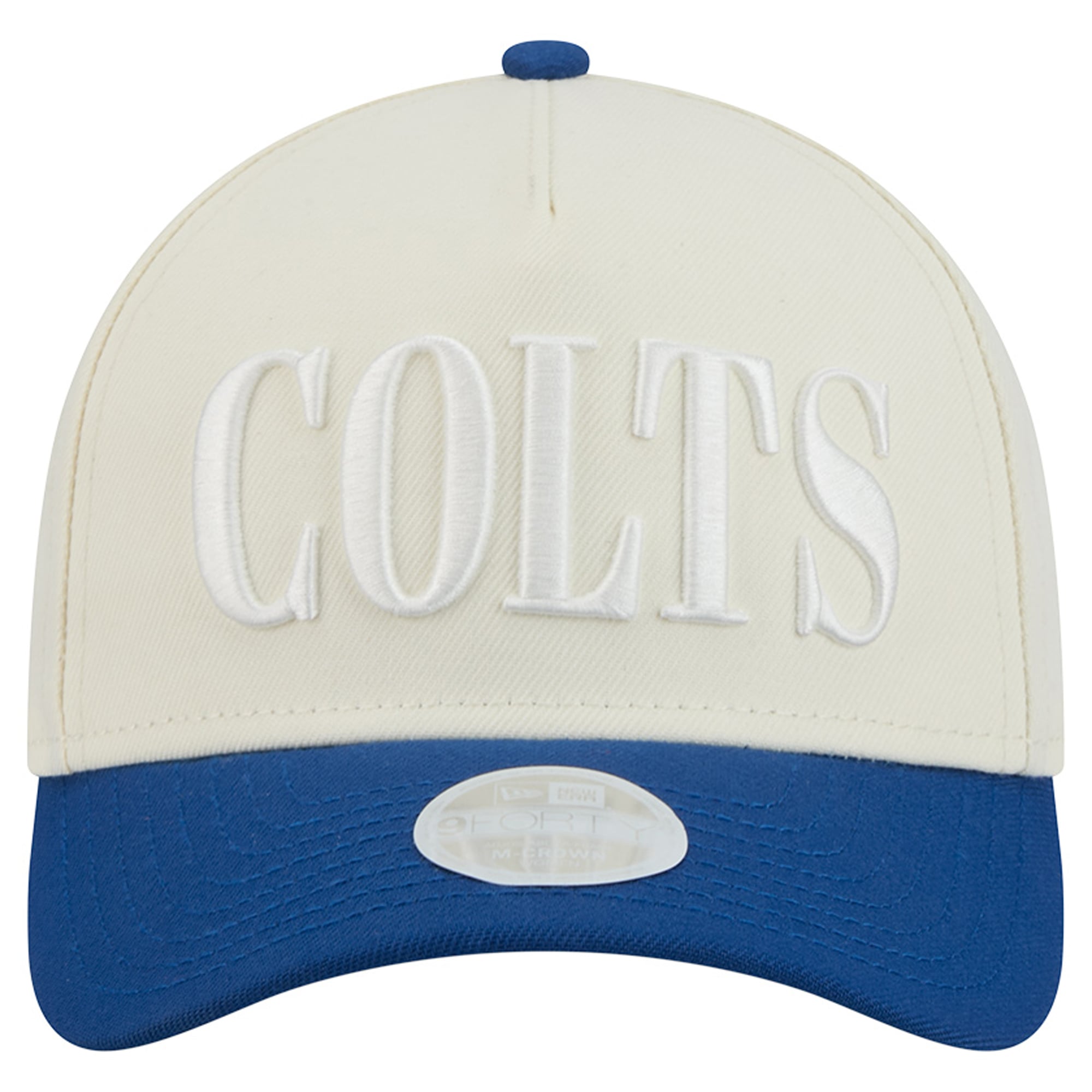 Women's New Era Cream/Royal Indianapolis Colts Tonal A-Frame 9FORTY Adjustable Hat