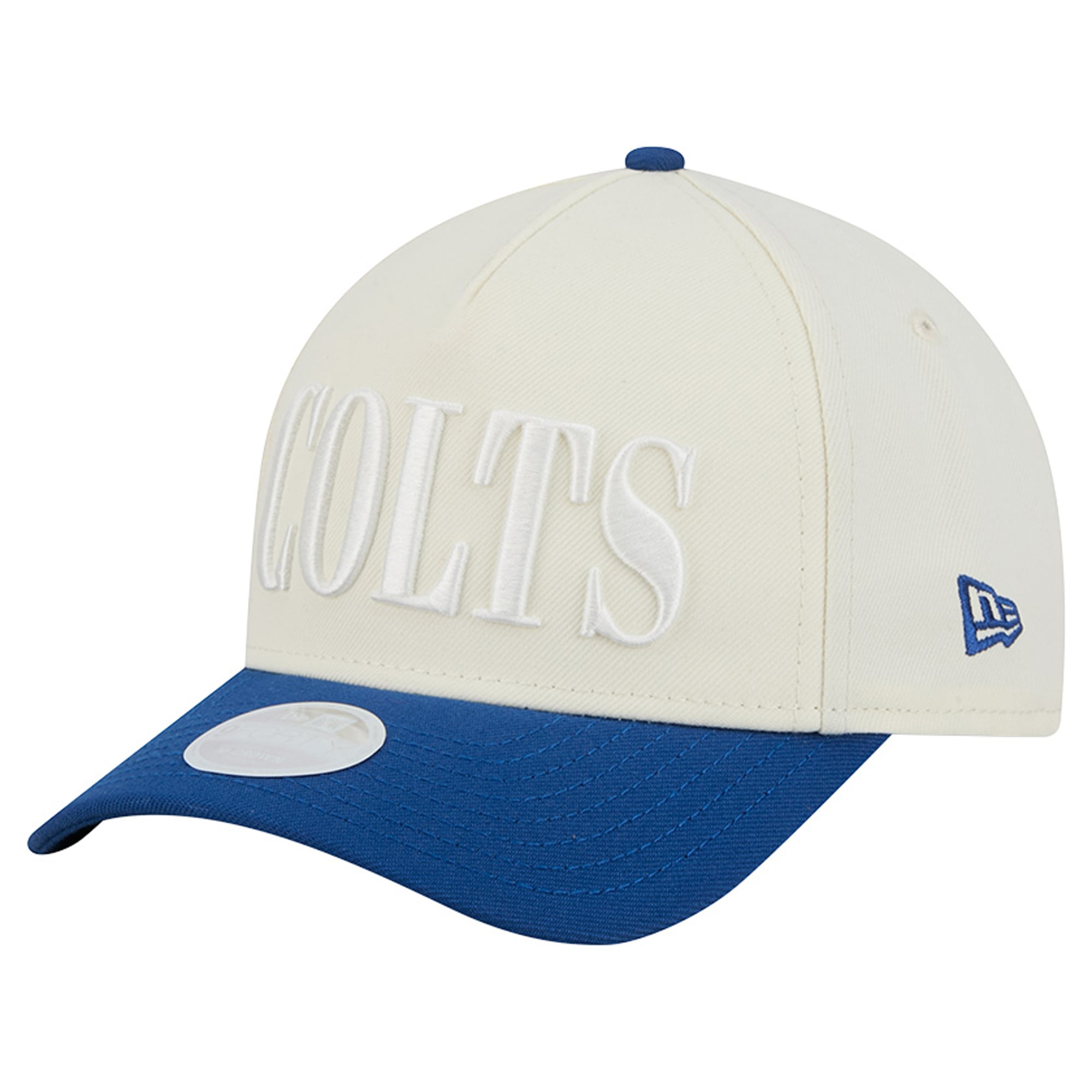Women's New Era Cream/Royal Indianapolis Colts Tonal A-Frame 9FORTY Adjustable Hat