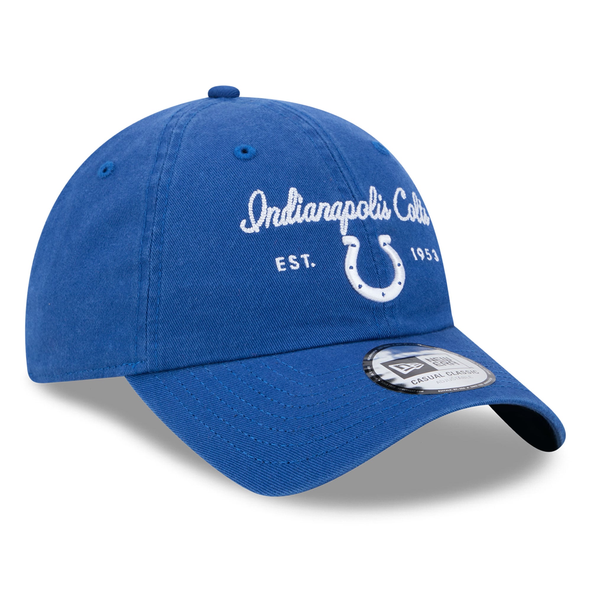 Women's New Era Royal Indianapolis Colts Script Casual Classic Adjustable Hat