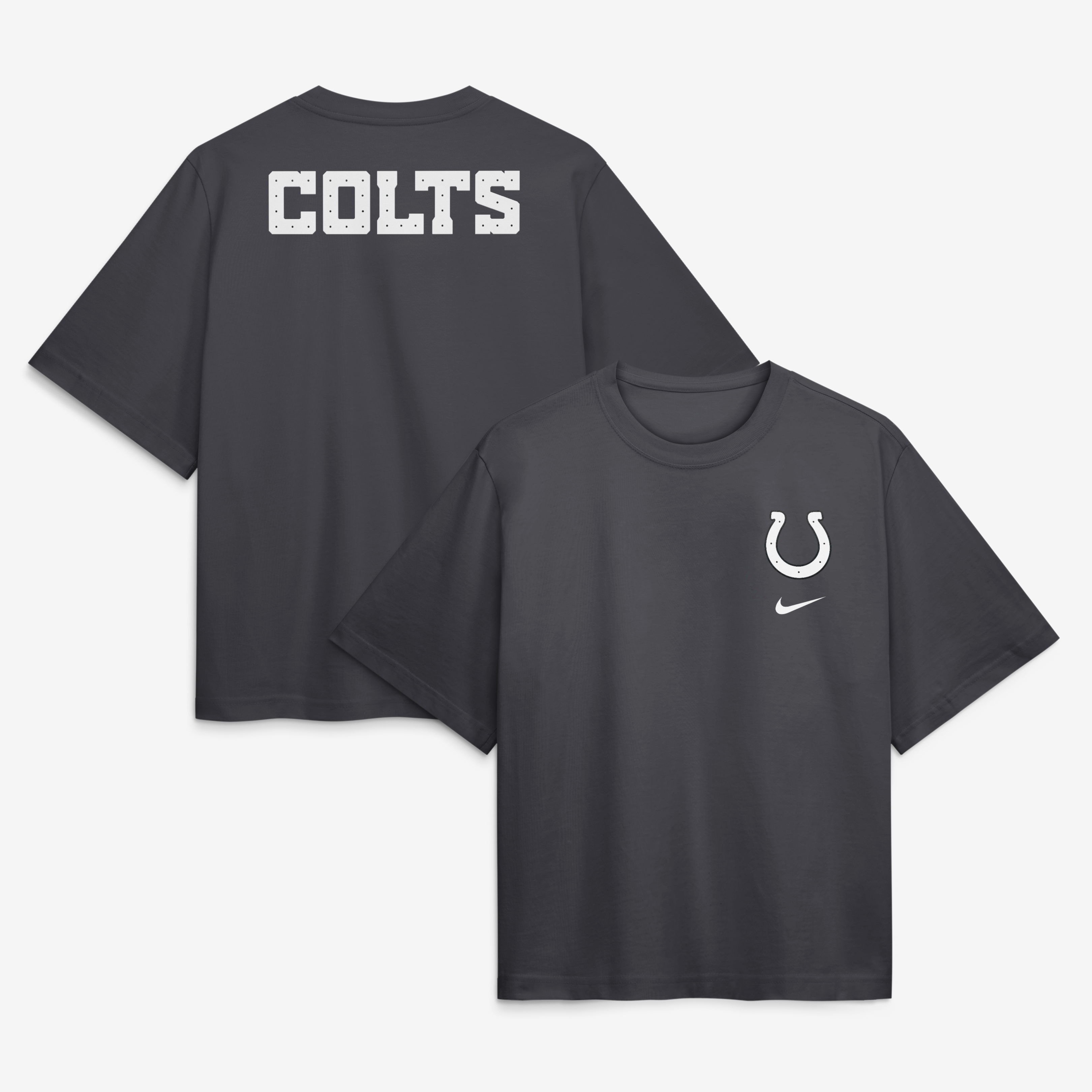Women's Nike Anthracite Indianapolis Colts 2026 Rivalries Collection Boxy T-Shirt