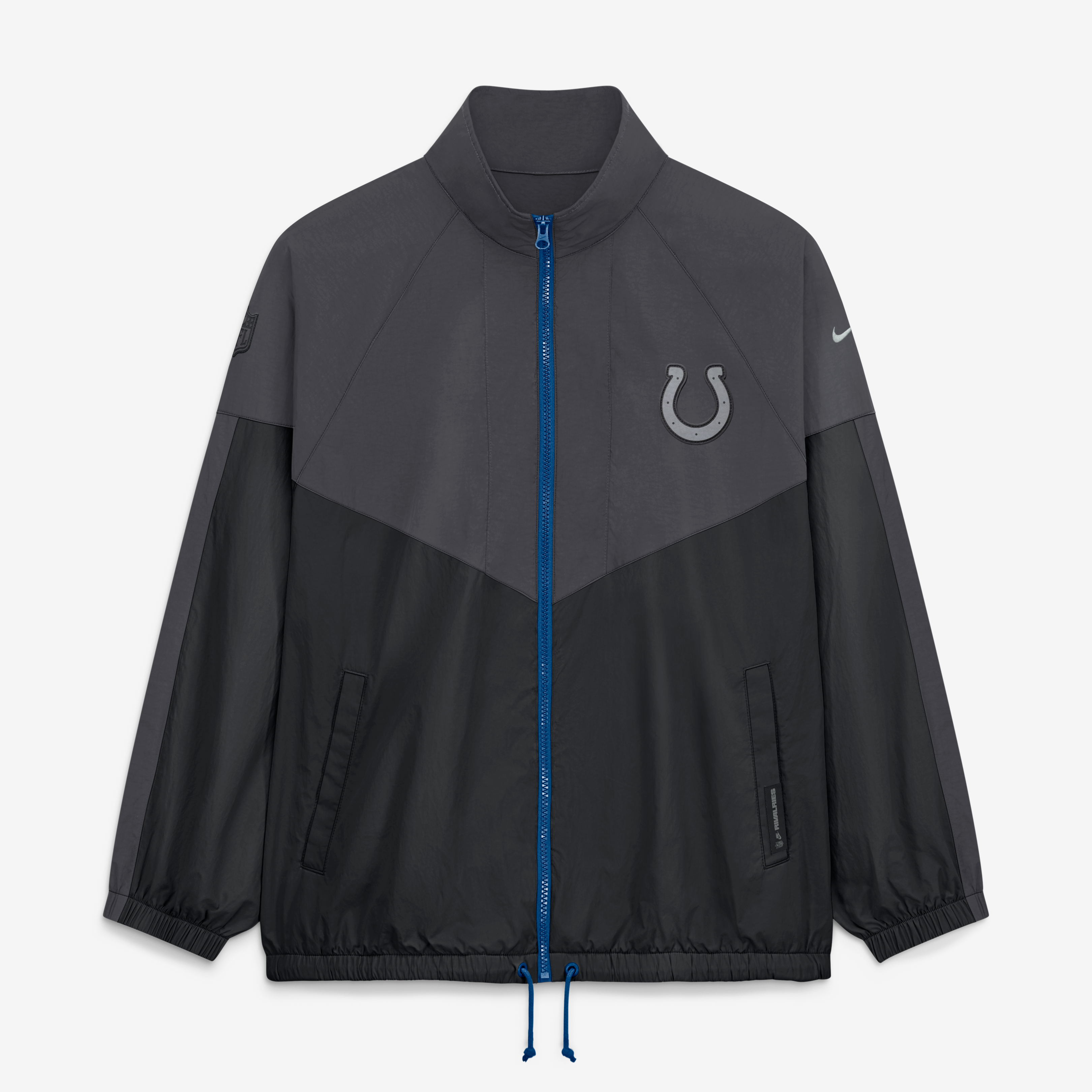 Veste zippée oversize Nike anthracite pour femme, collection Indianapolis Colts 2026 Rivalries