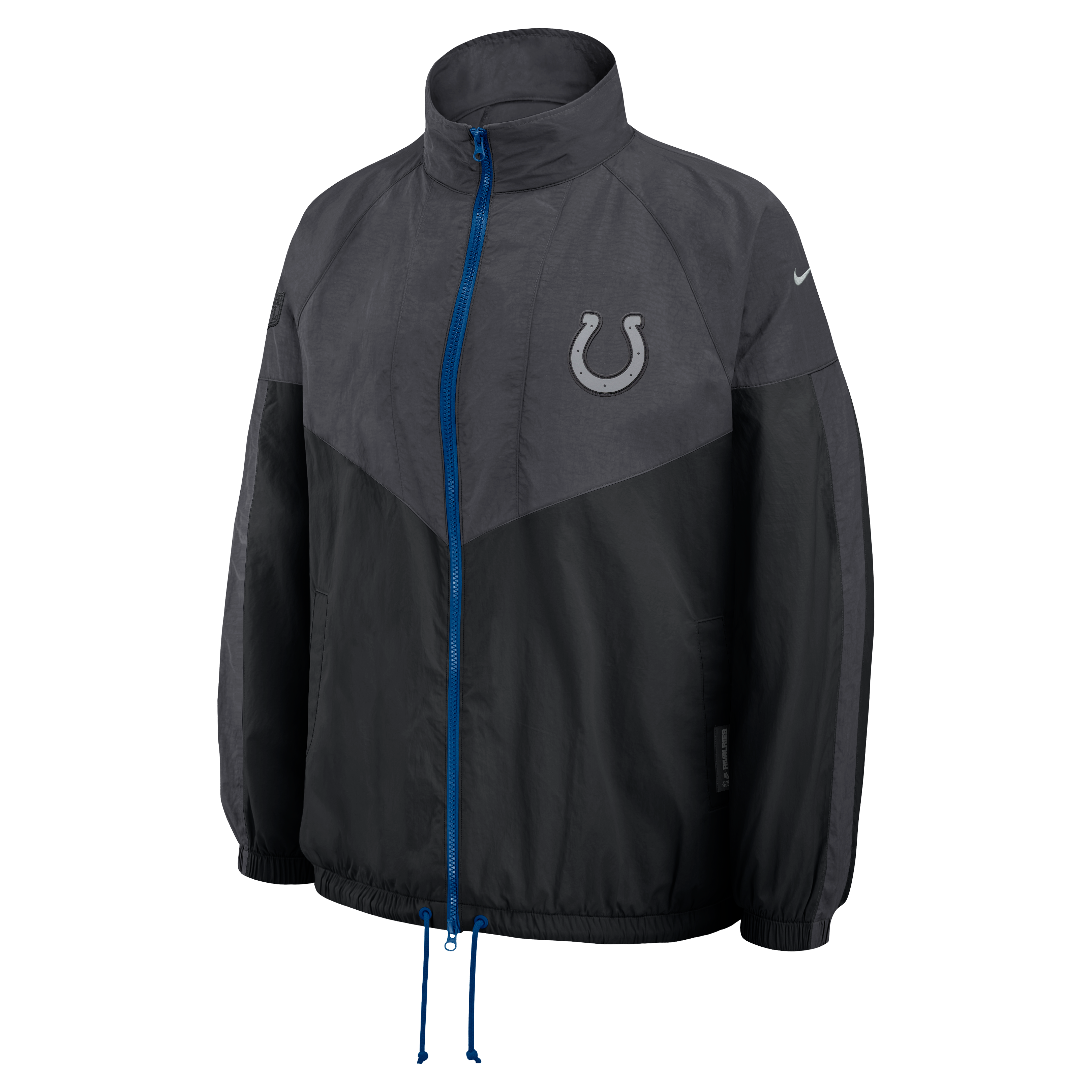 Veste zippée oversize Nike anthracite pour femme, collection Indianapolis Colts 2026 Rivalries