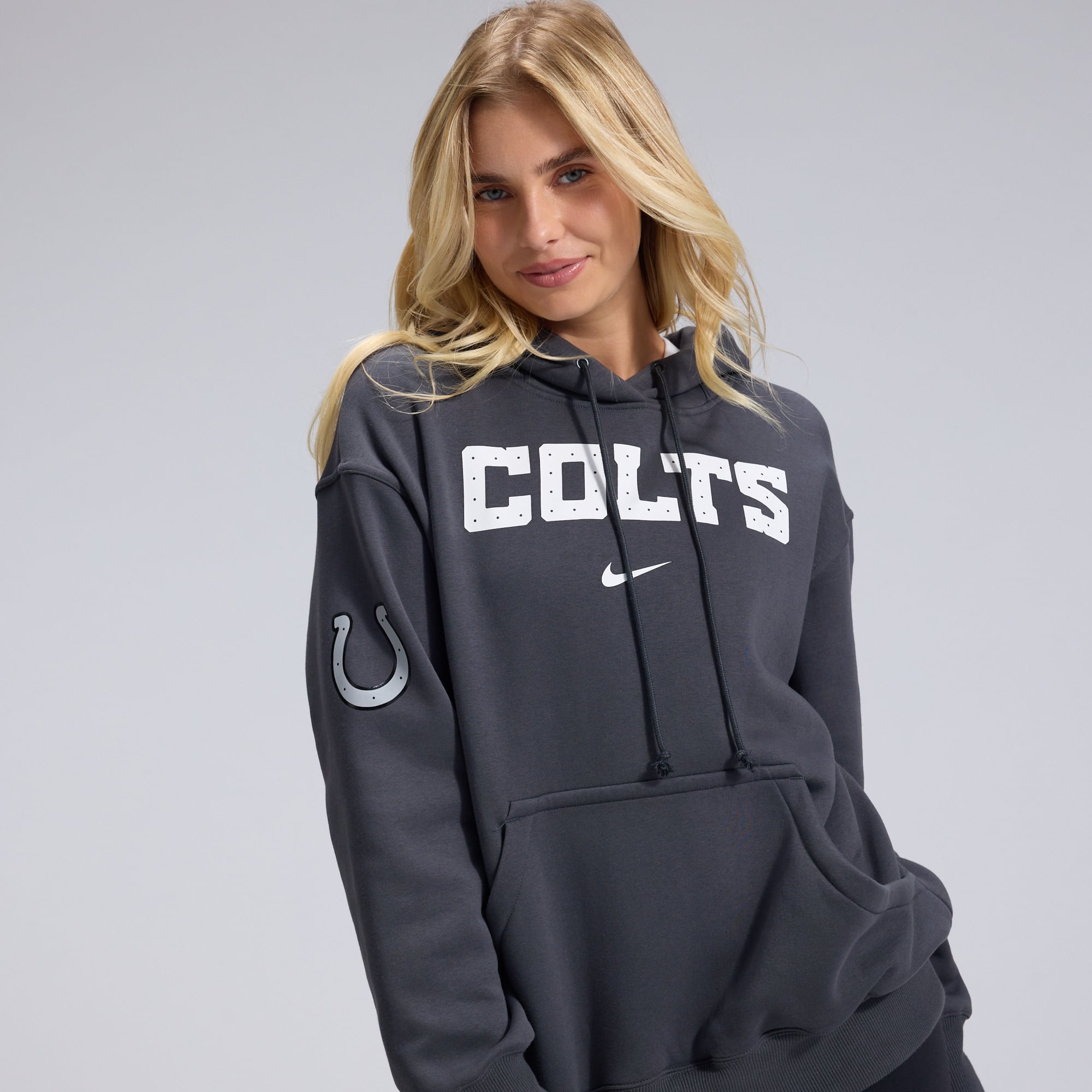 Women's Nike Anthracite Indianapolis Colts 2026 Rivalries Collection Oversized Pullover Hoodie