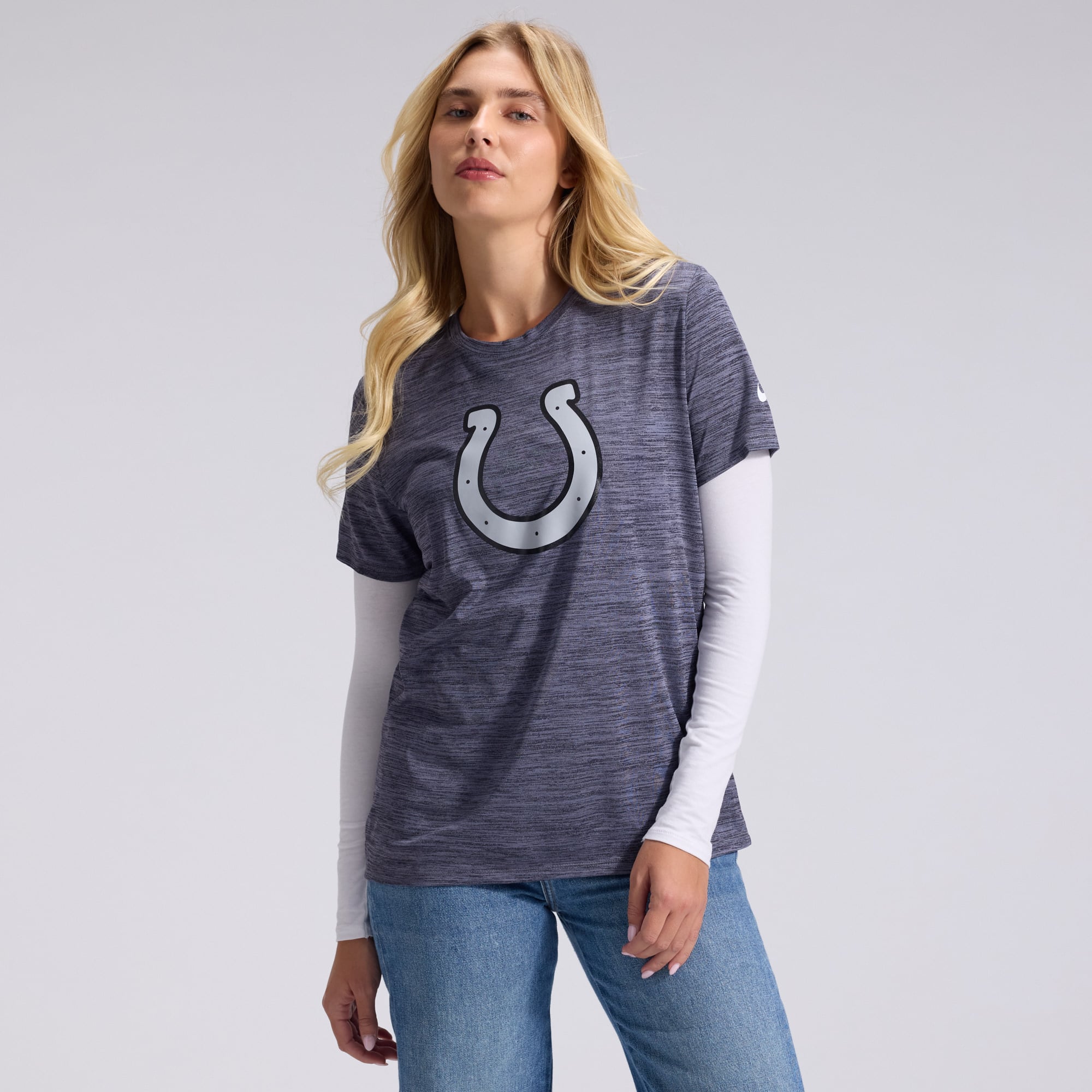 Women's Nike  Anthracite Indianapolis Colts 2026 Rivalries Collection Sideline Velocity Dri-FIT T-Shirt