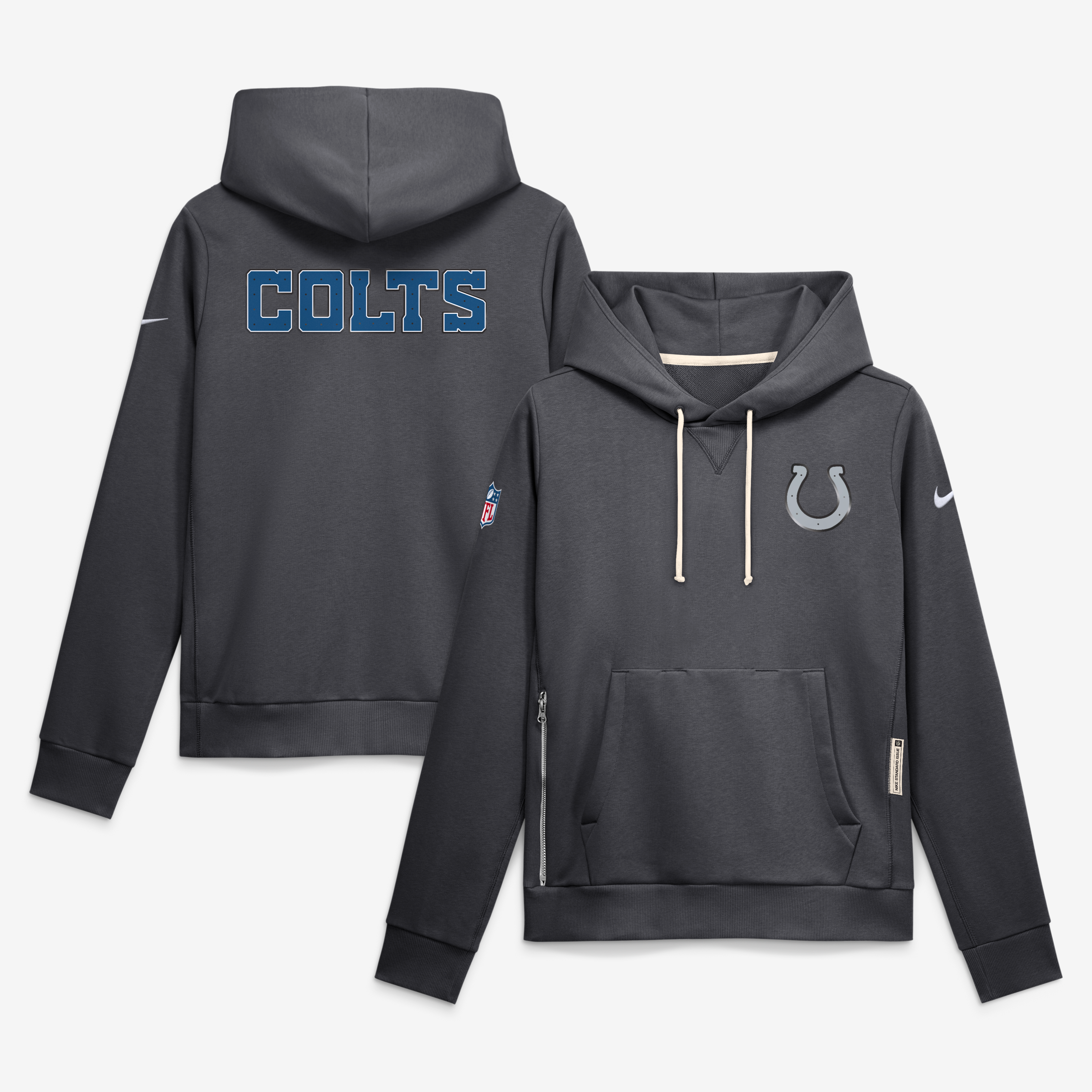 Women's Nike  Anthracite Indianapolis Colts 2026 Rivalries Collection Standard Issue Sideline Pullover Hoodie