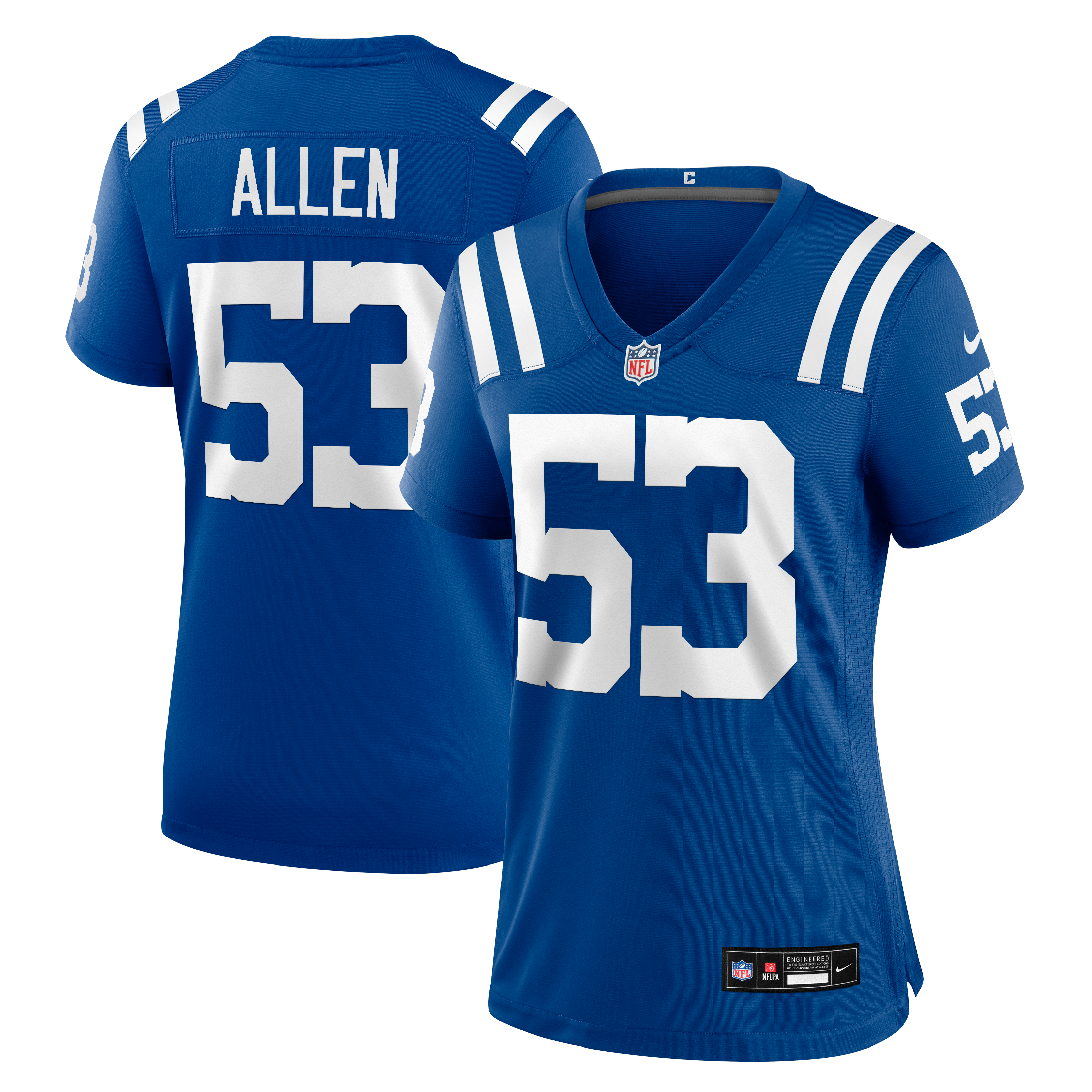 Maillot de match Nike CJ Allen Royal Indianapolis Colts pour femmes