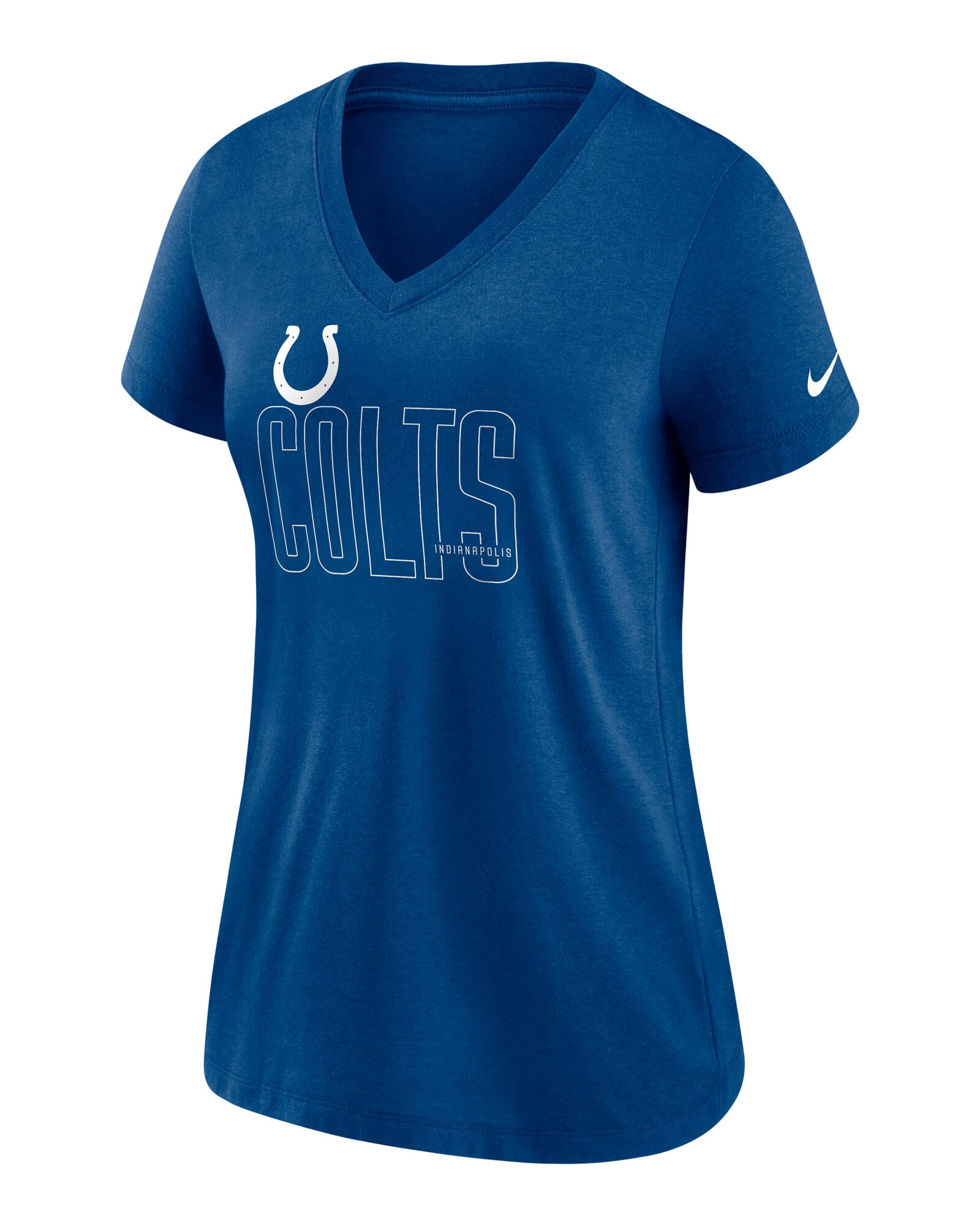 T-shirt Nike Heathered Royal Indianapolis Colts Lock Up Tri-Blend à col en V pour femme