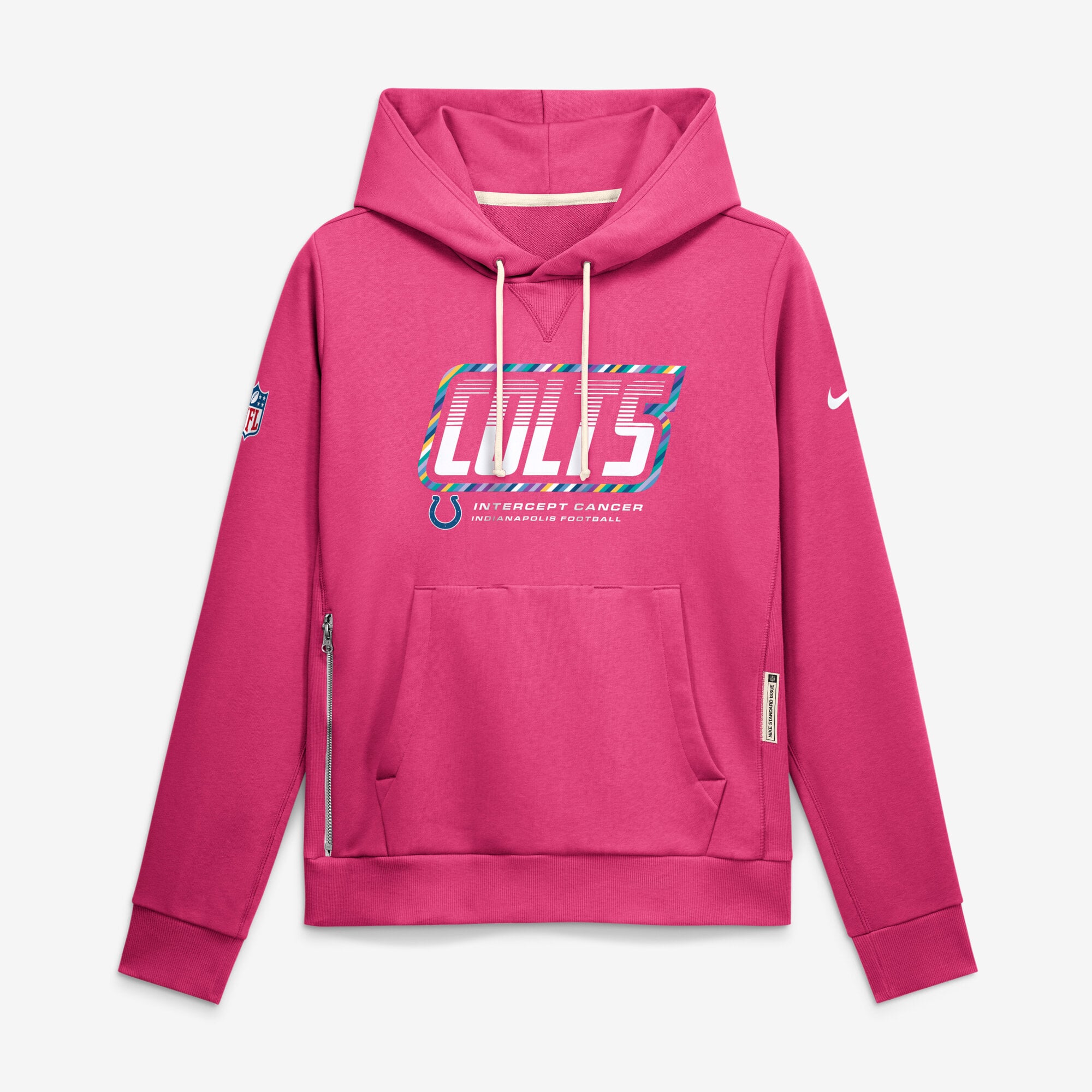 Women's Nike  Pink Indianapolis Colts 2026 NFL Crucial Catch Sideline Standard Issue Dri-FIT Pullover Hoodie