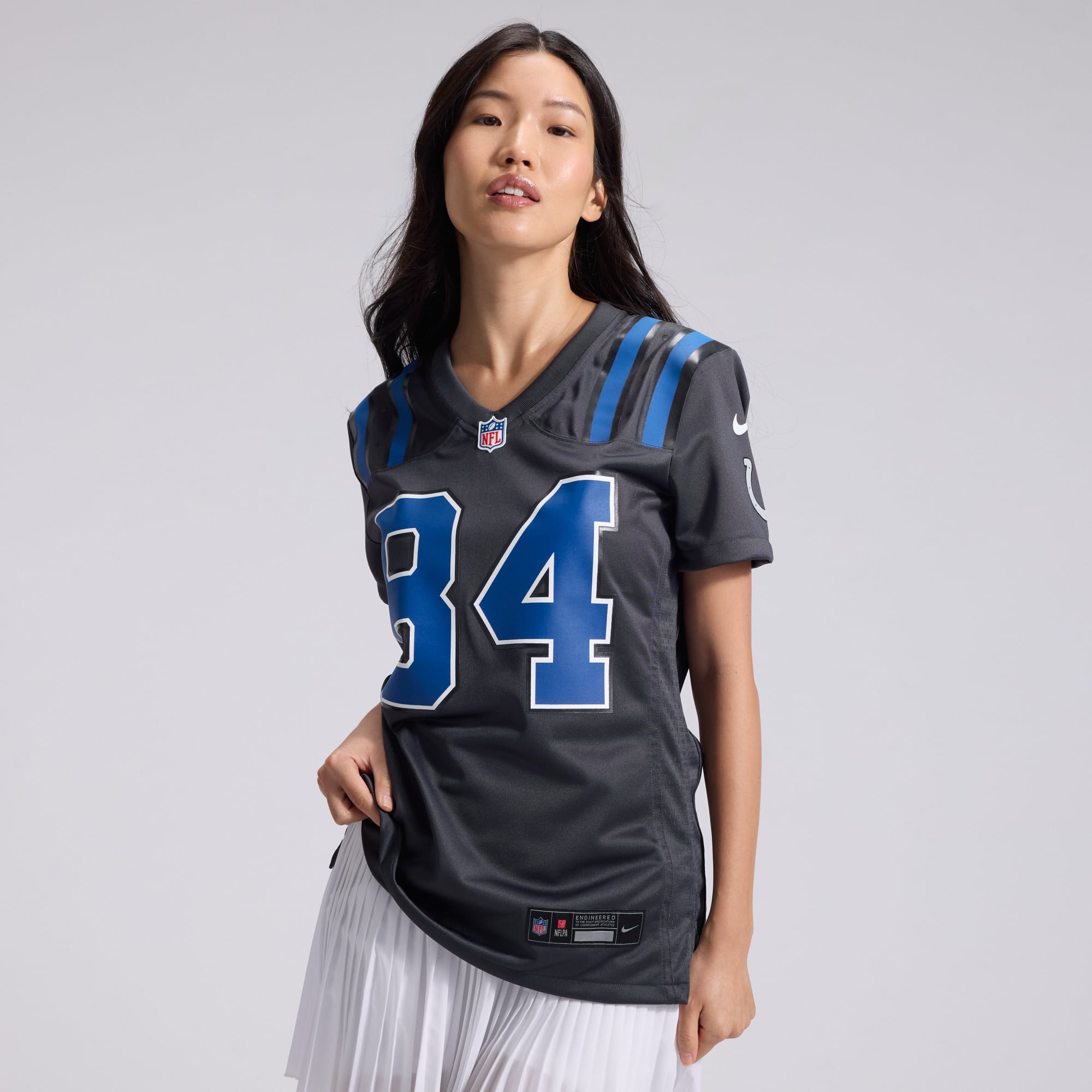 Women's Nike Tyler Warren Anthracite Indianapolis Colts 2026 Rivalries Collection Game Jersey