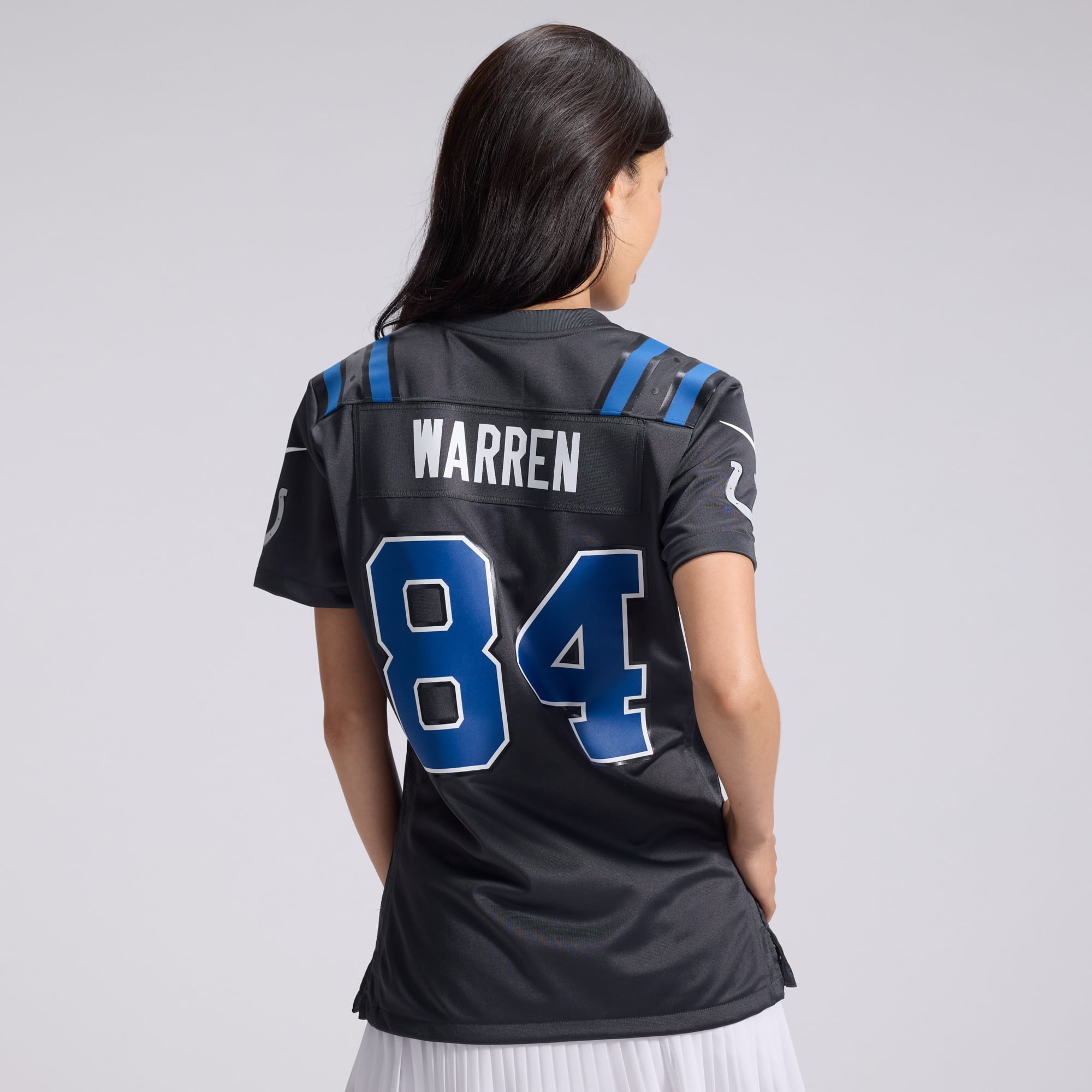 Women's Nike Tyler Warren Anthracite Indianapolis Colts 2026 Rivalries Collection Game Jersey
