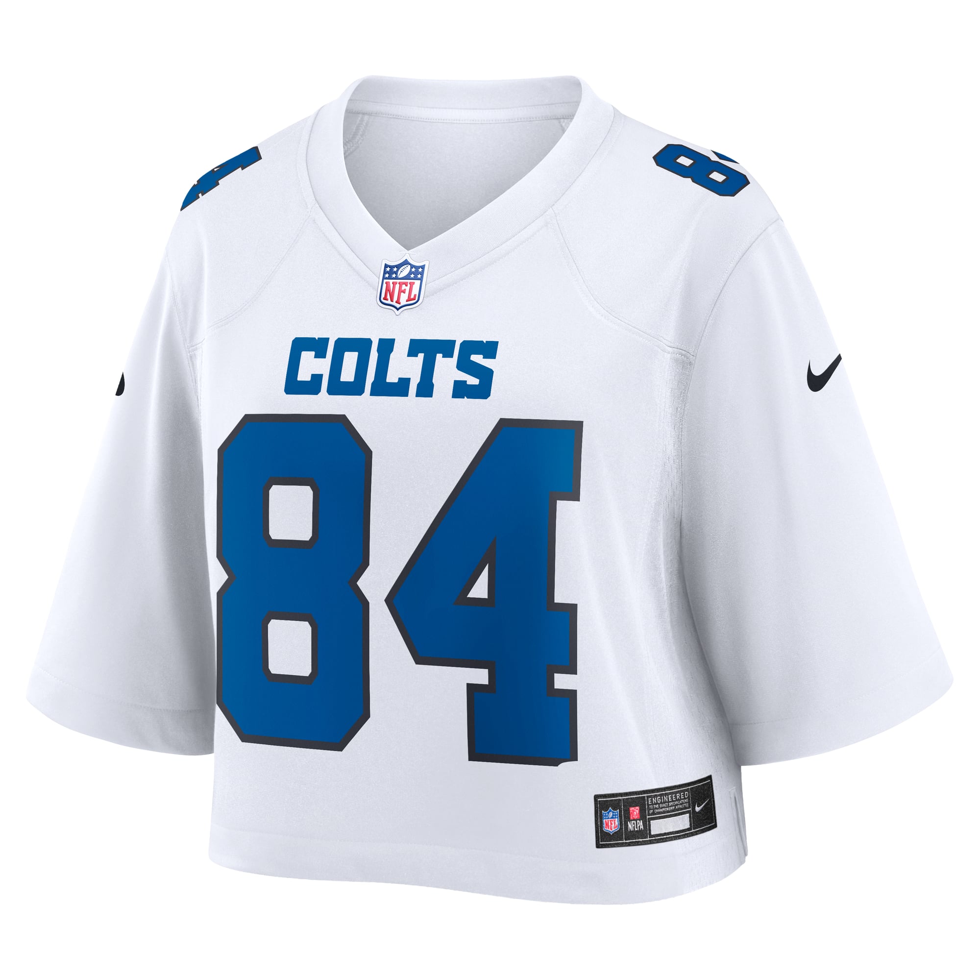 Maillot de match court Nike Tyler Warren blanc Indianapolis Colts pour femme