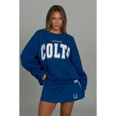 Indianapolis Colts x Gold Hinge Women's Wide Arm Sweatshirt - Royal