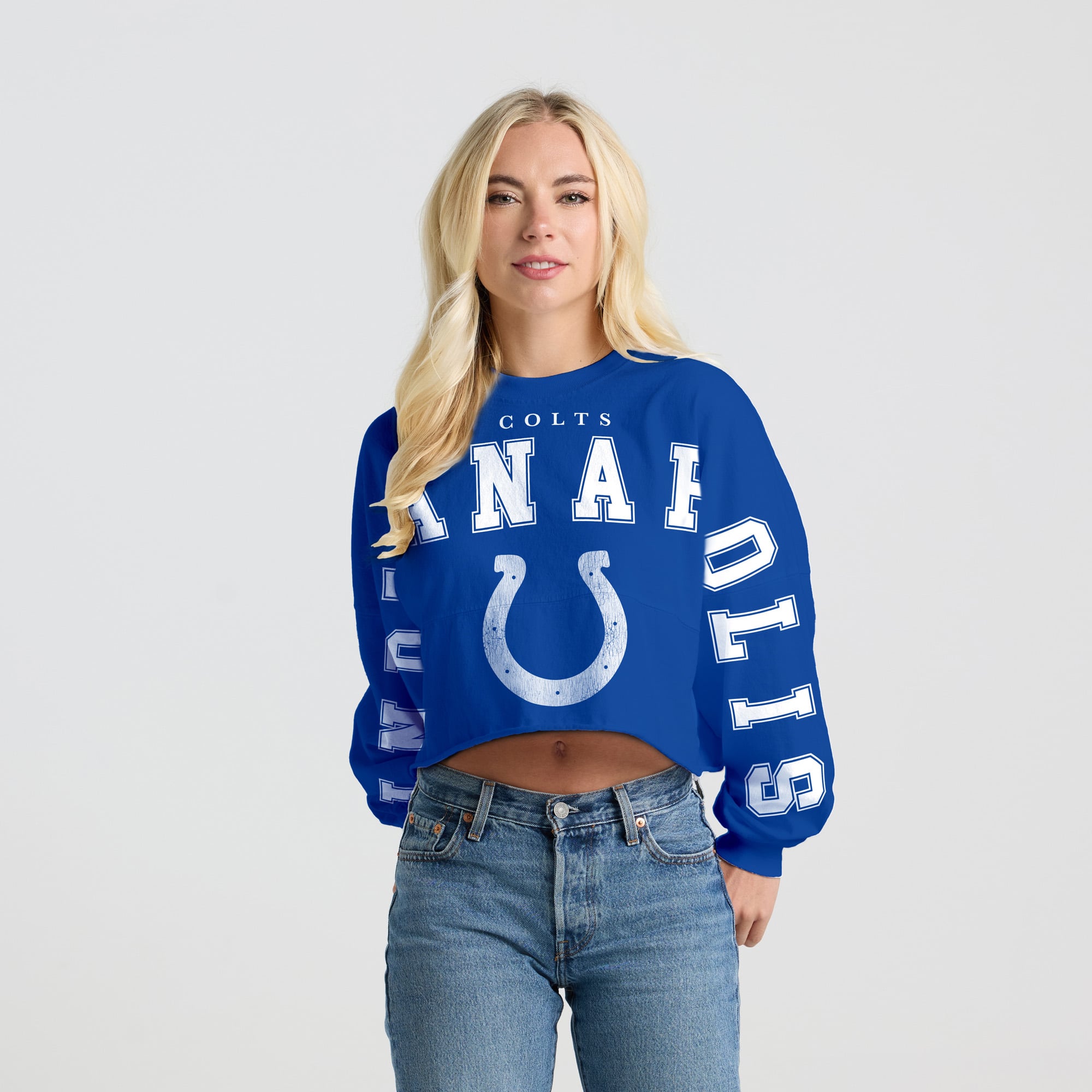 T-shirt court à manches longues Spirit Jersey Royal Indianapolis Colts pour femmes