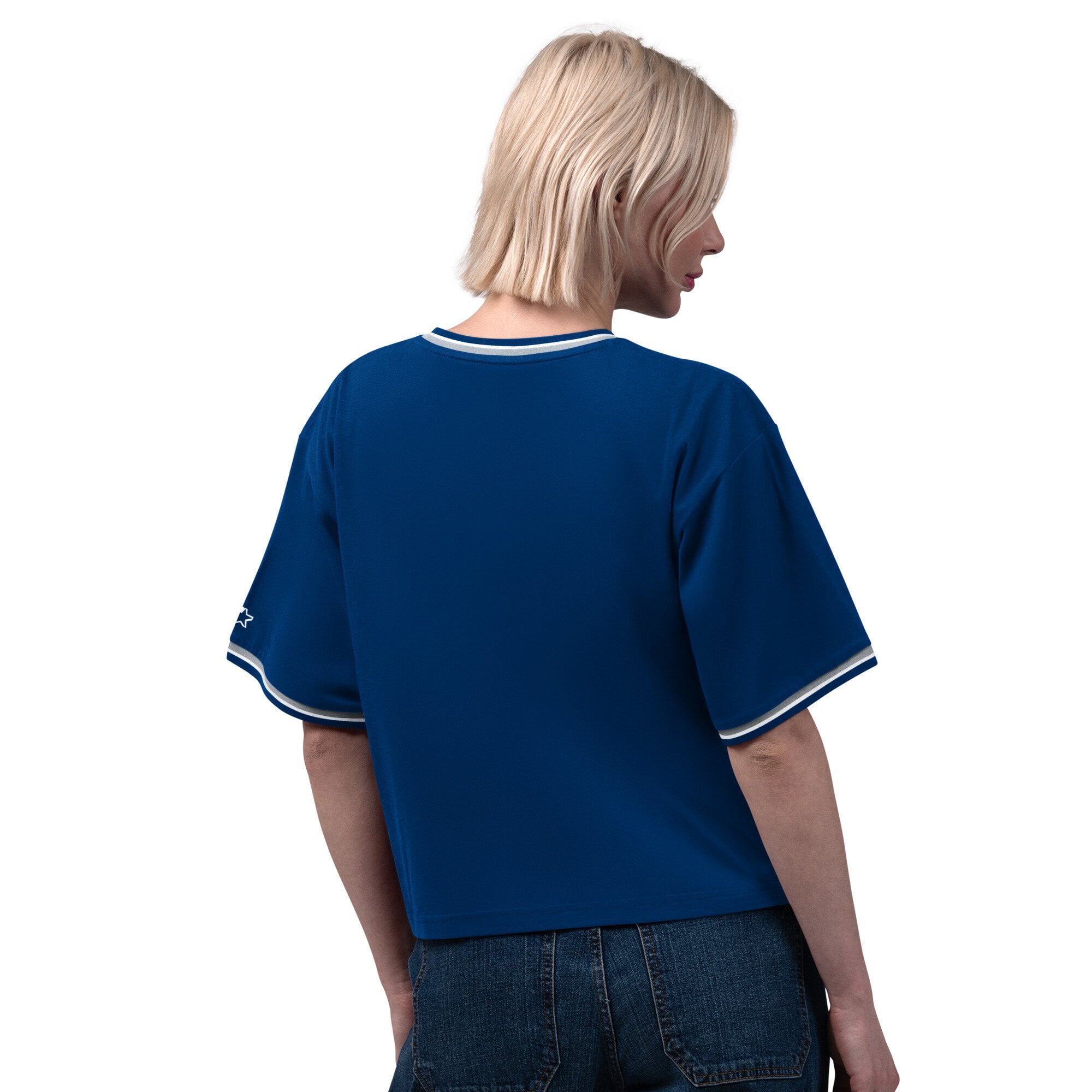 Women's Starter  Royal Indianapolis Colts Ace Cropped T-Shirt