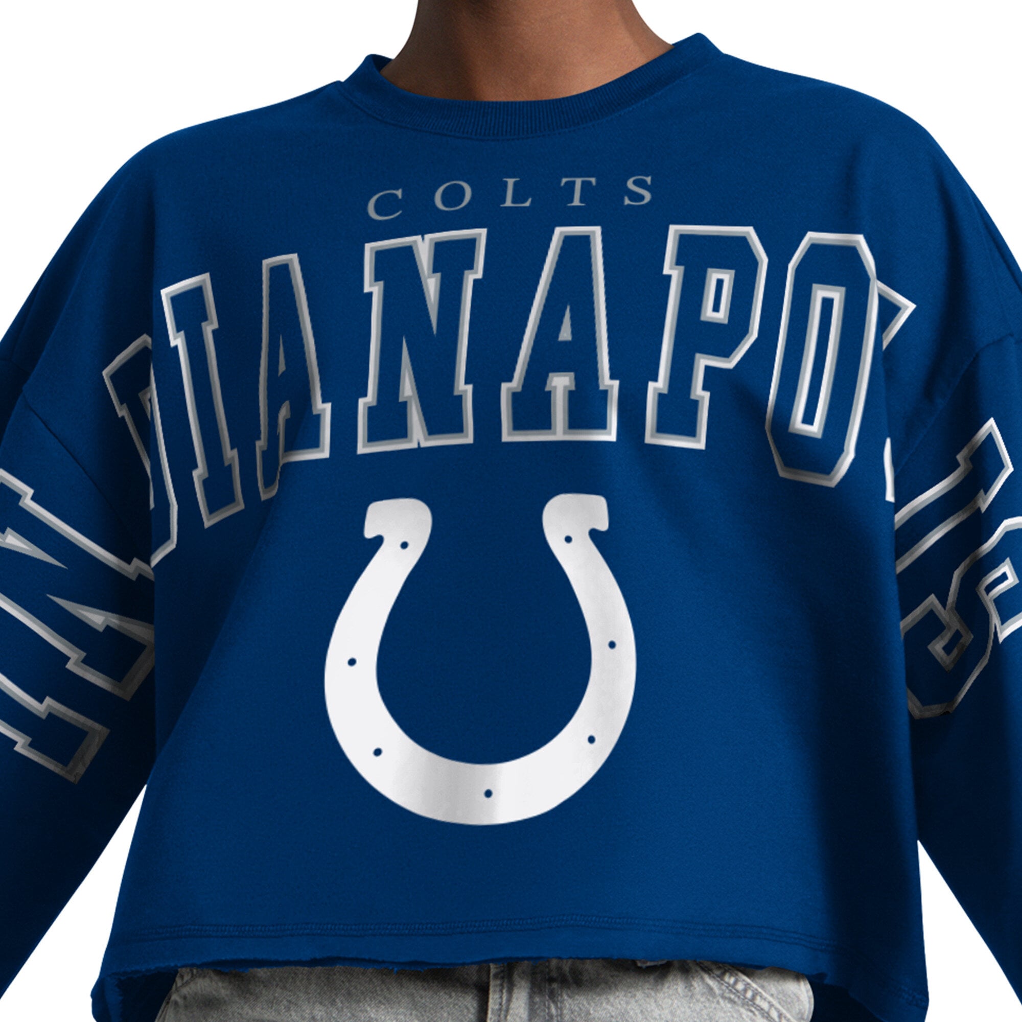 Sweat-shirt court Starter Royal Indianapolis Colts Bleachers pour femmes