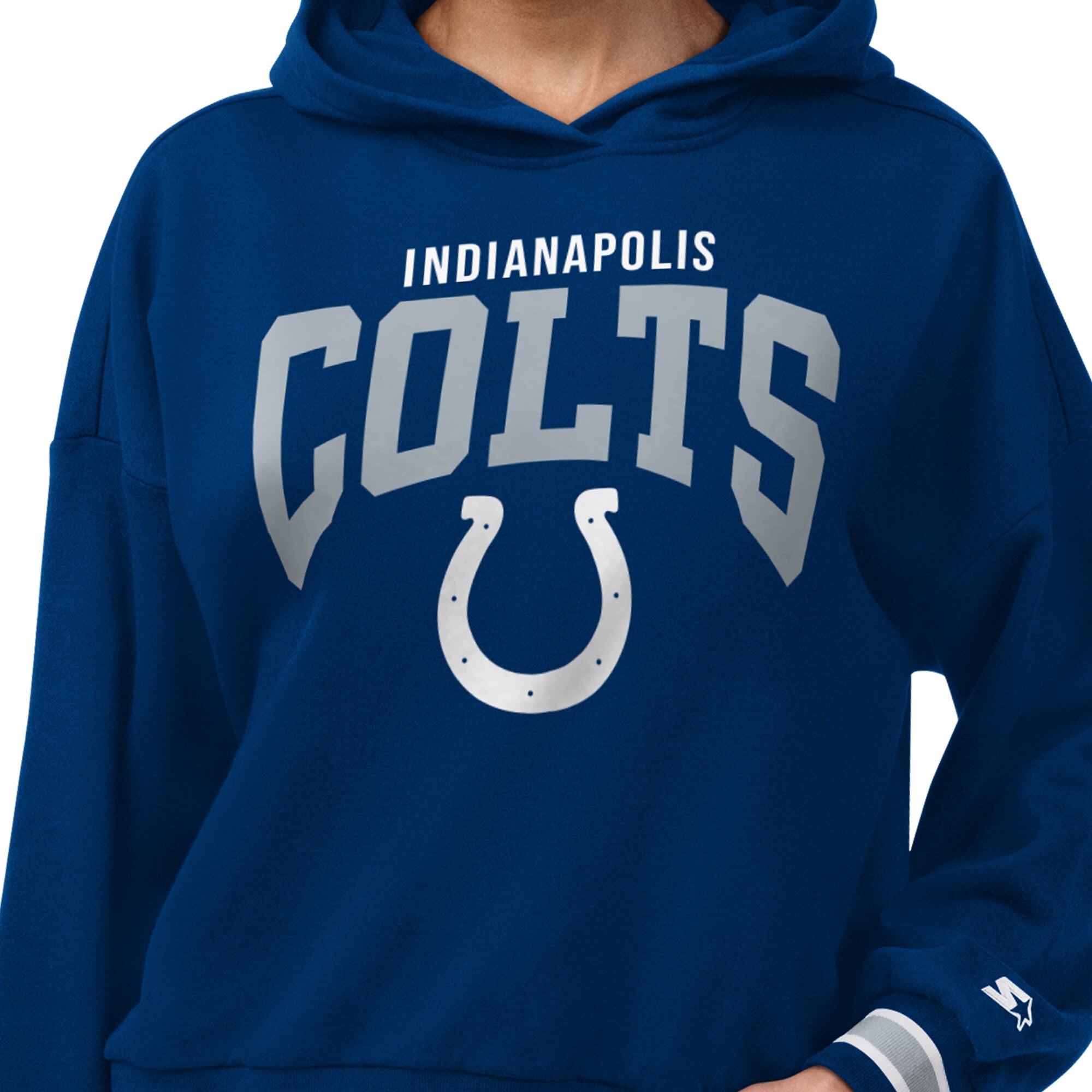 Sweat à capuche Starter Royal pour femmes, motif plaque de base des Colts d'Indianapolis