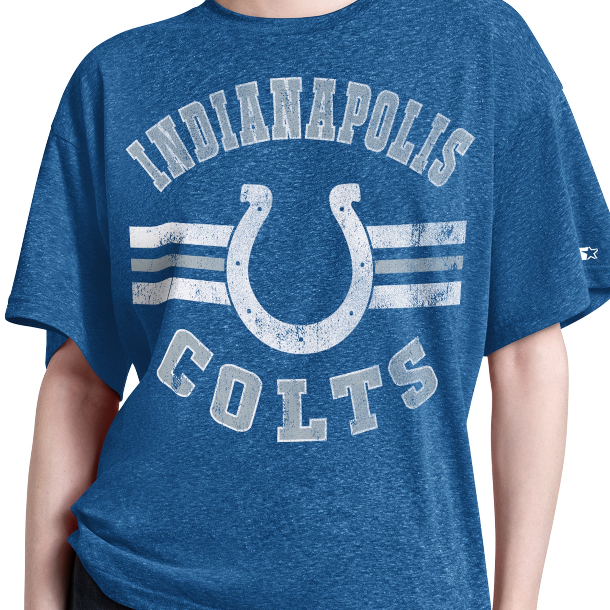 T-shirt Starter Royal Indianapolis Colts Jump Shot Boyfriend Tri-Blend pour femme