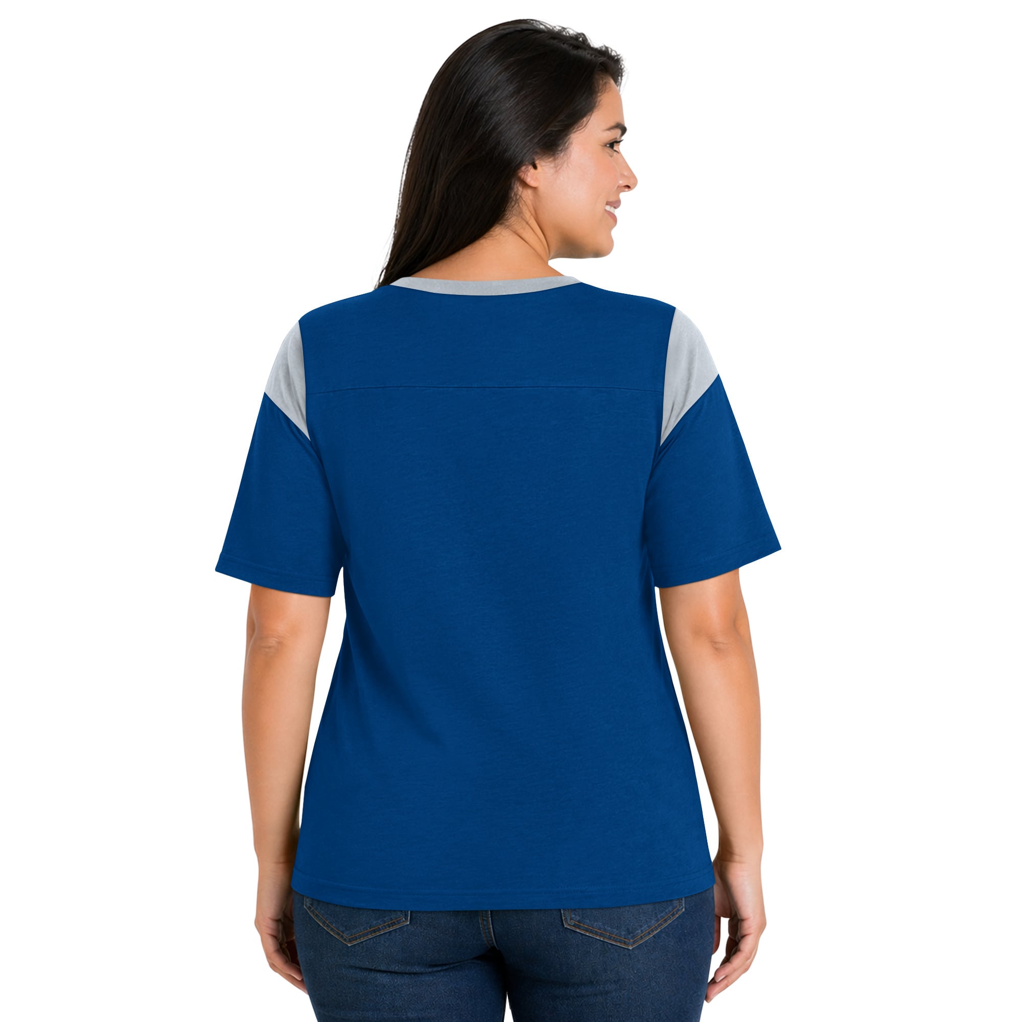 Women's Starter  Royal Indianapolis Colts Plus Linebacker Slub T-Shirt