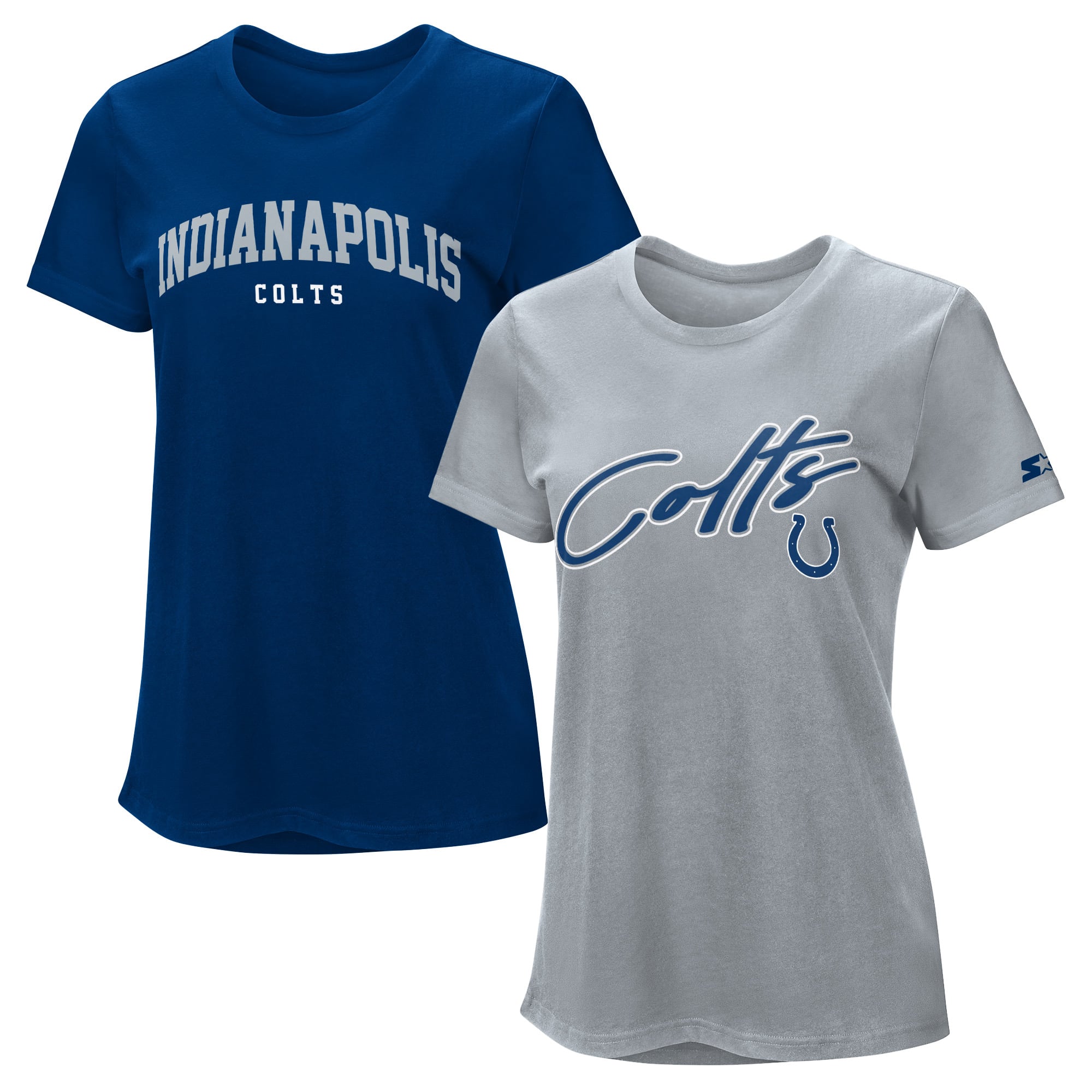 Pack de t-shirts Starter Royal/Blanc pour femmes, Indianapolis Colts