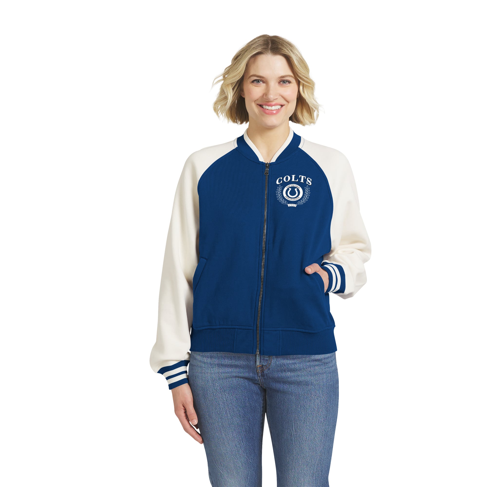 Veste universitaire polaire zippée pour femme WEAR by Erin Andrews Royal Indianapolis Colts