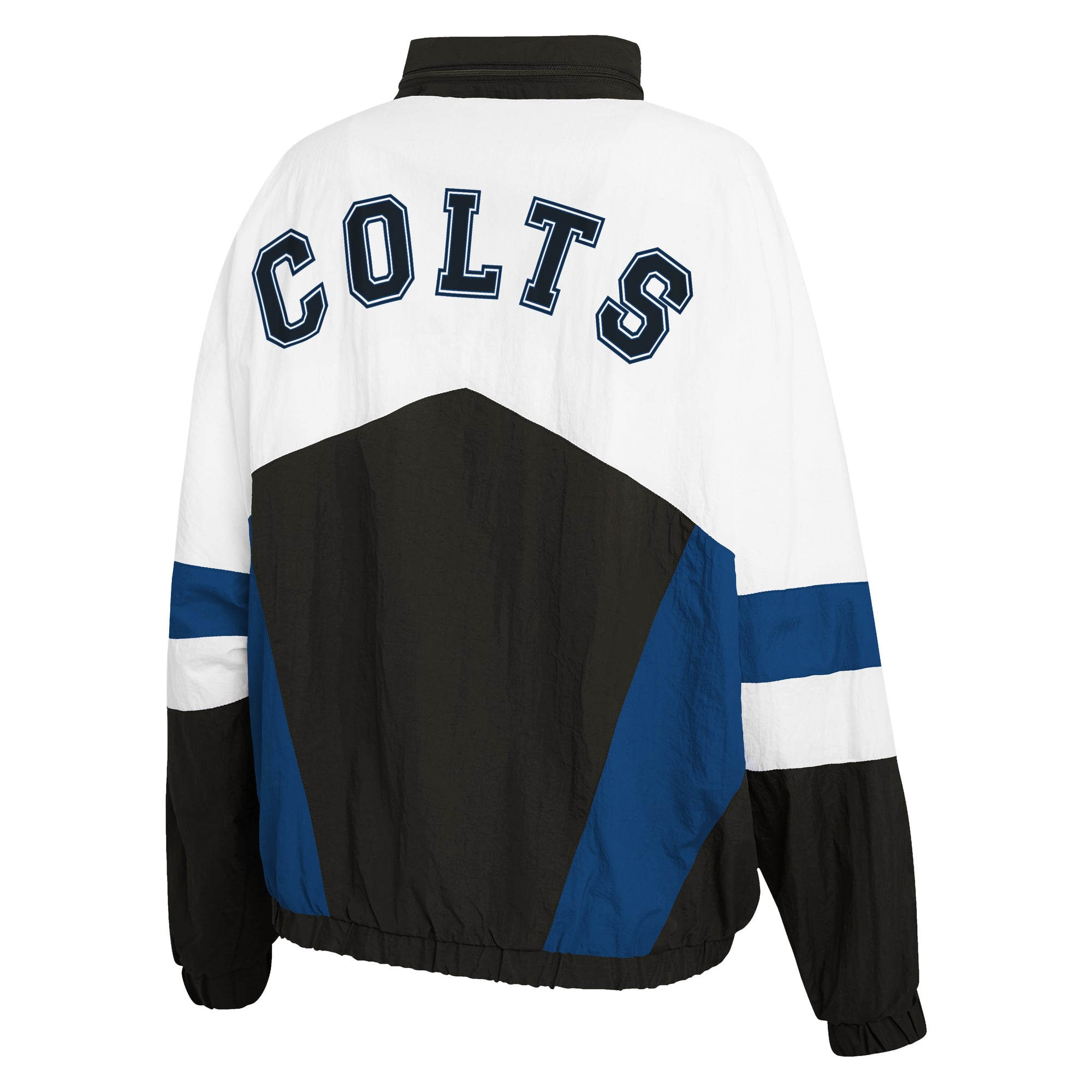 Veste coupe-vent à capuche WEAR by Erin Andrews pour femme, blanche/bleu roi, Indianapolis Colts, boutons-pression.
