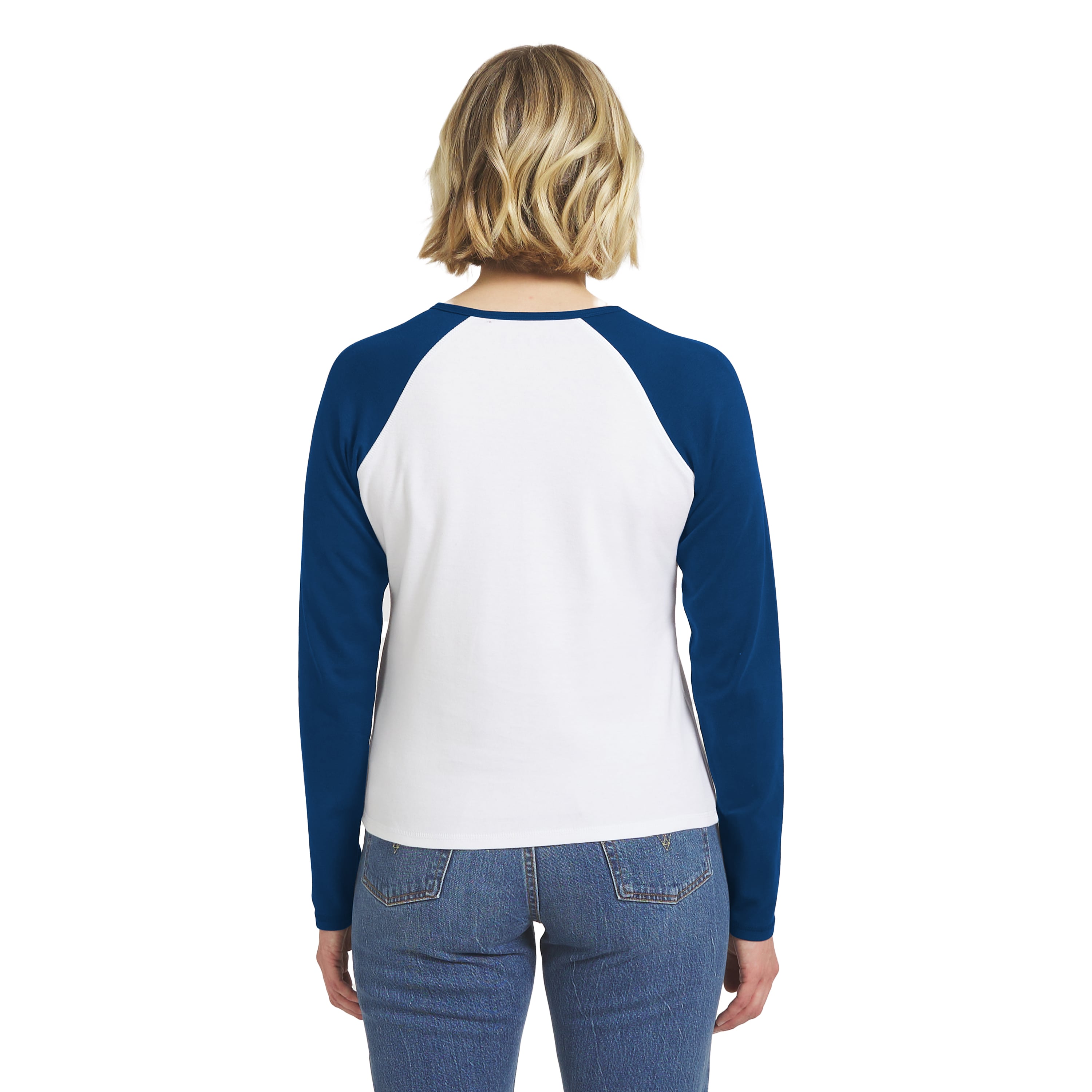 Women's WEAR by Erin Andrews White/Royal Indianapolis Colts Henley Long Sleeve Raglan T-Shirt